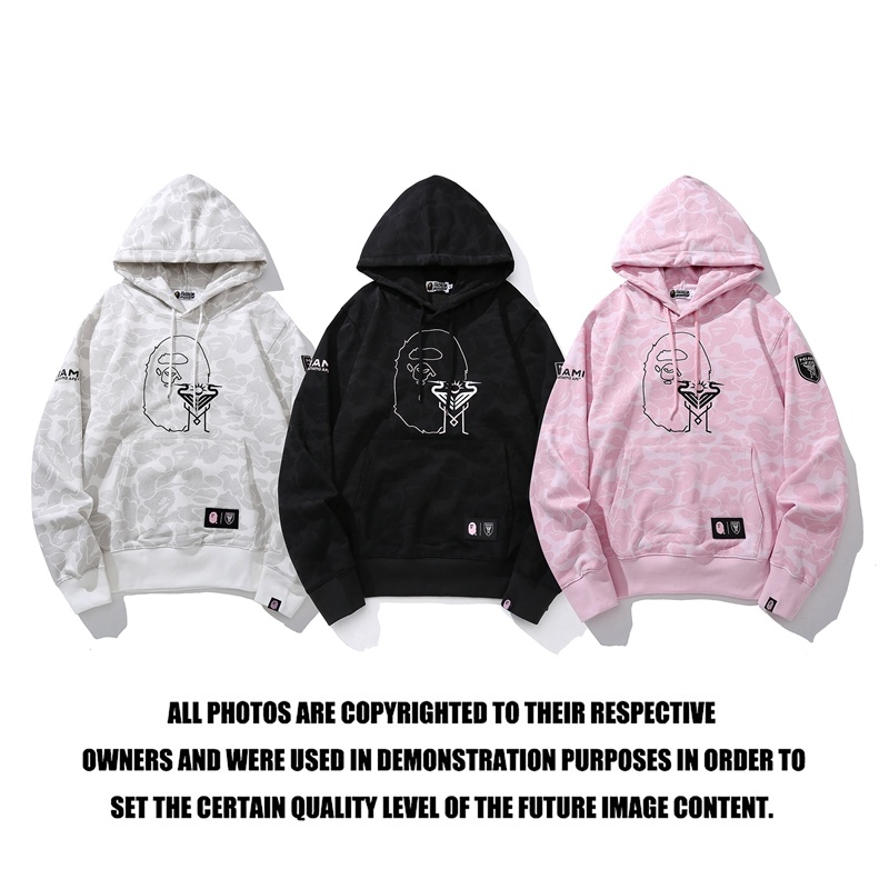 BAPE Shirt 6930 BAPE x Inter Miami Messi Multi-Color Camo Hoodie Black &amp; White &amp; Pink