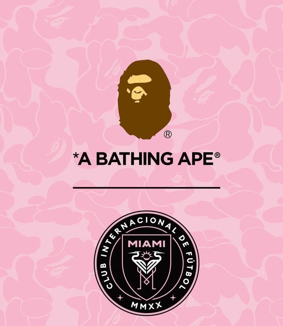 BAPE Shirt 6930 BAPE x Inter Miami Messi Multi-Color Camo Hoodie Black &amp; White &amp; Pink
