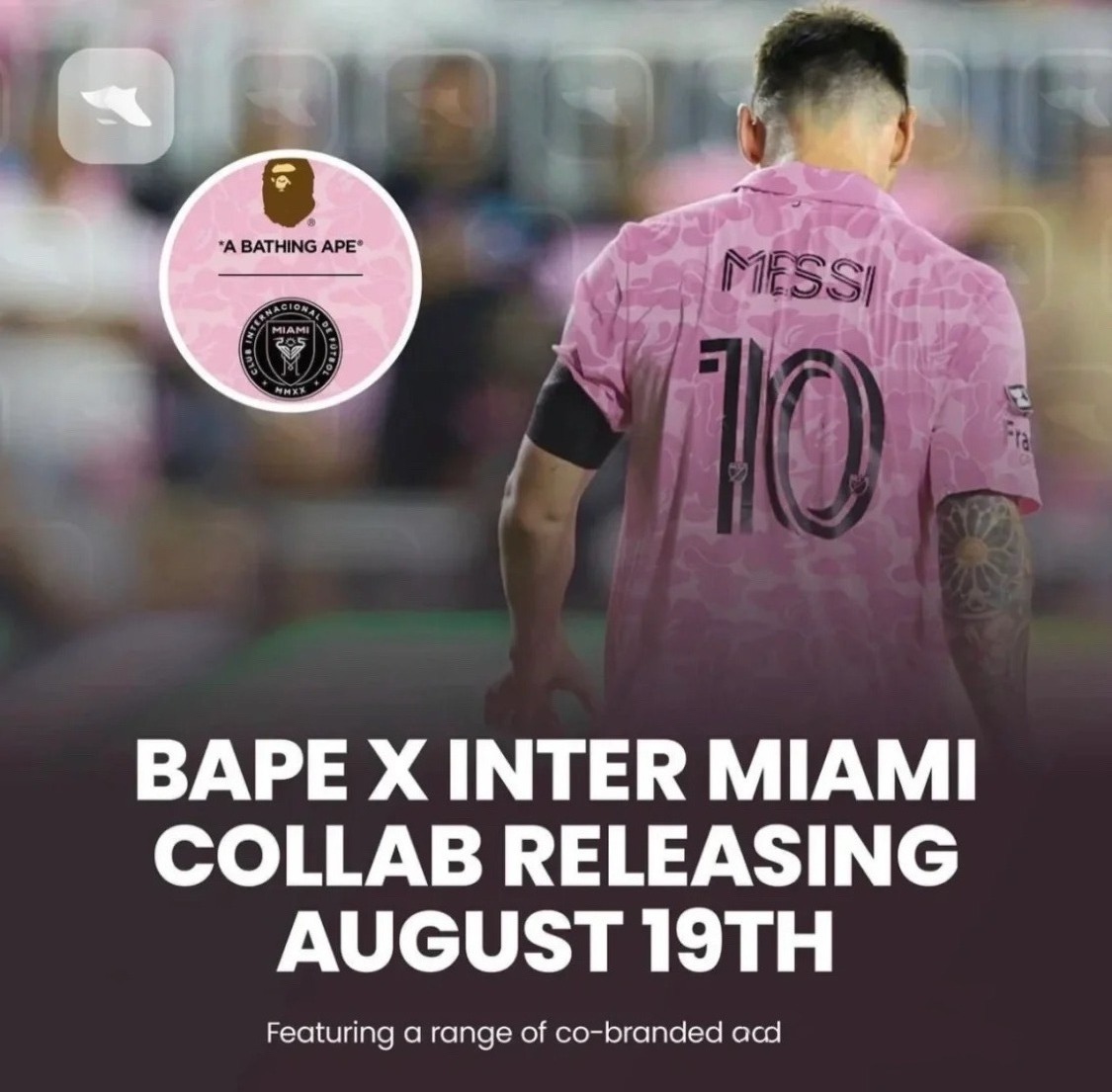 BAPE Shirt 6930 BAPE x Inter Miami Messi Multi-Color Camo Hoodie Black &amp; White &amp; Pink