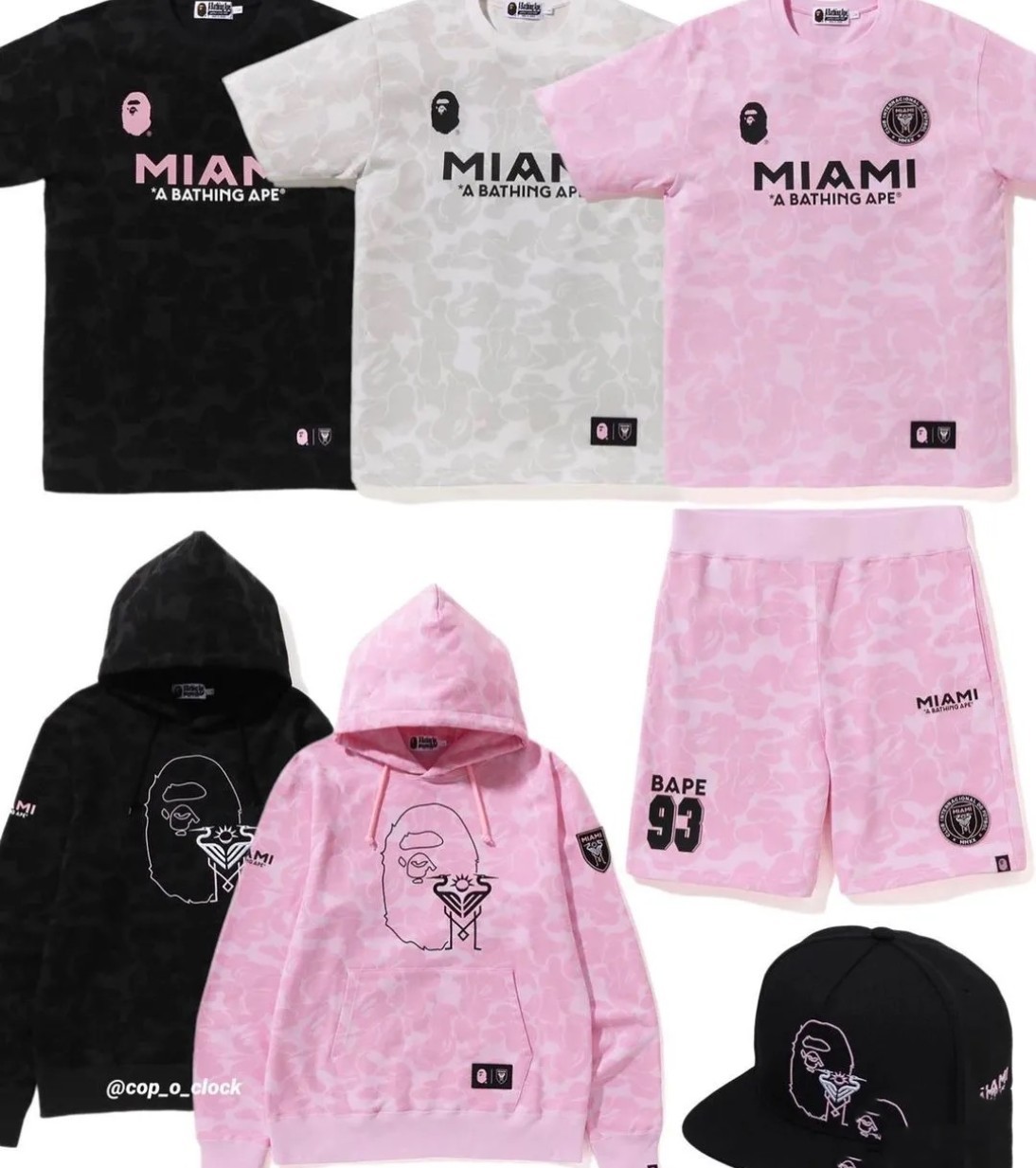 BAPE Shirt 6930 BAPE x Inter Miami Messi Multi-Color Camo Hoodie Black &amp; White &amp; Pink