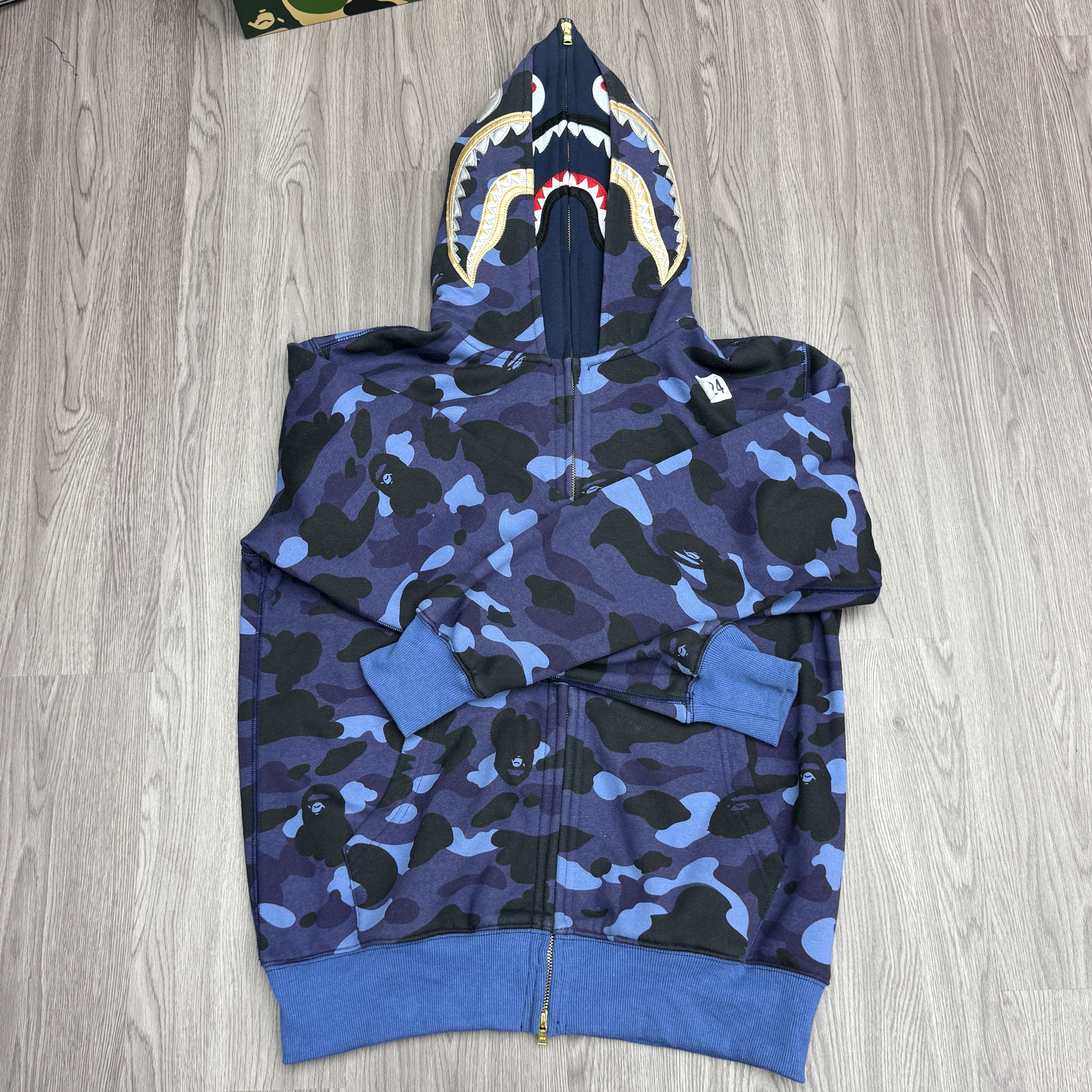 BAPE Shirt 6959 Dragon Year Blue Double Hood