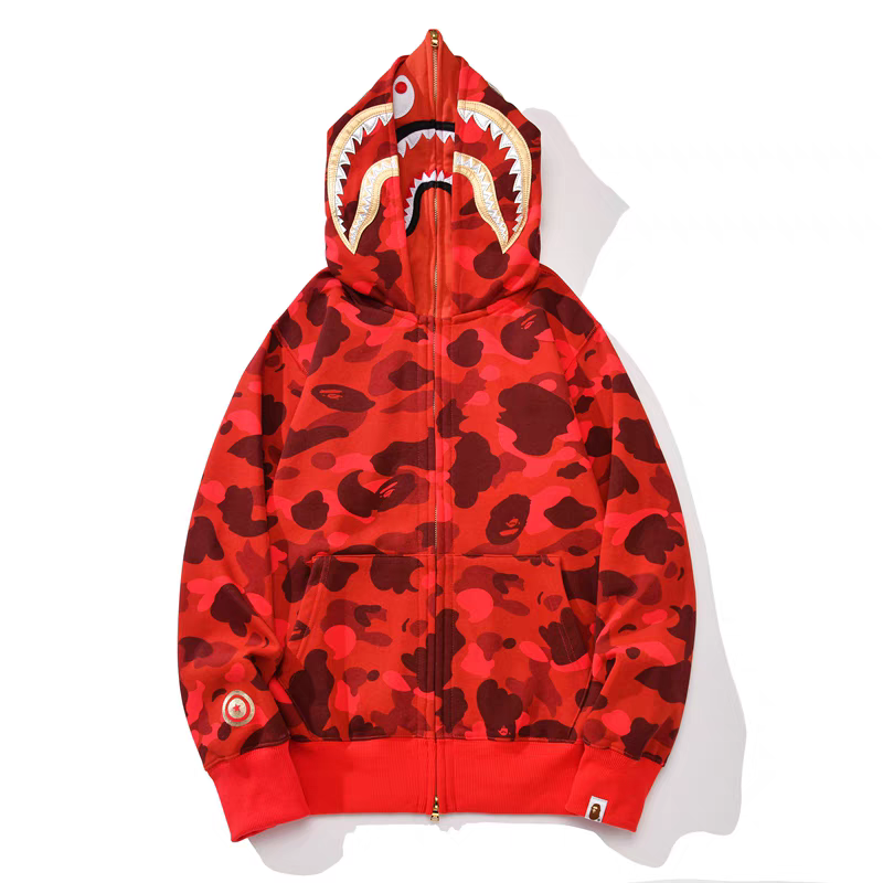 BAPE Shirt 6959 Gold Embroidery Dragon Year Double Hood (Blue, Red, Purple)