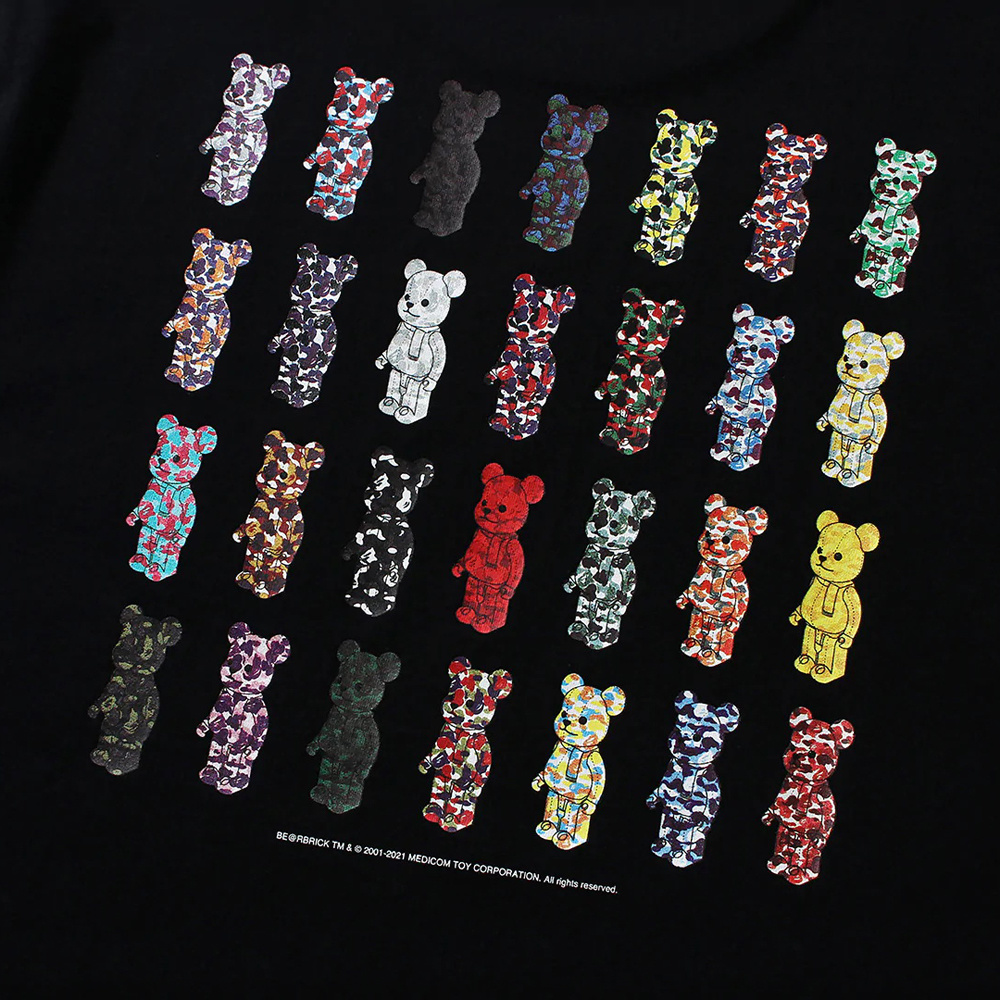 BAPE Shirt 743 BAPE x Bearbrick Collaboration Camo Cartoon T-Shirt