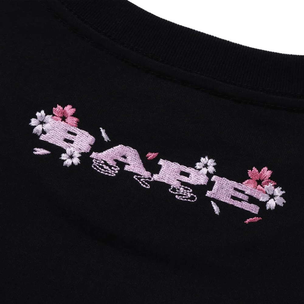 BAPE Shirt 787 BAPE Sakura Ape Head High-Density Embroidery T-Shirt