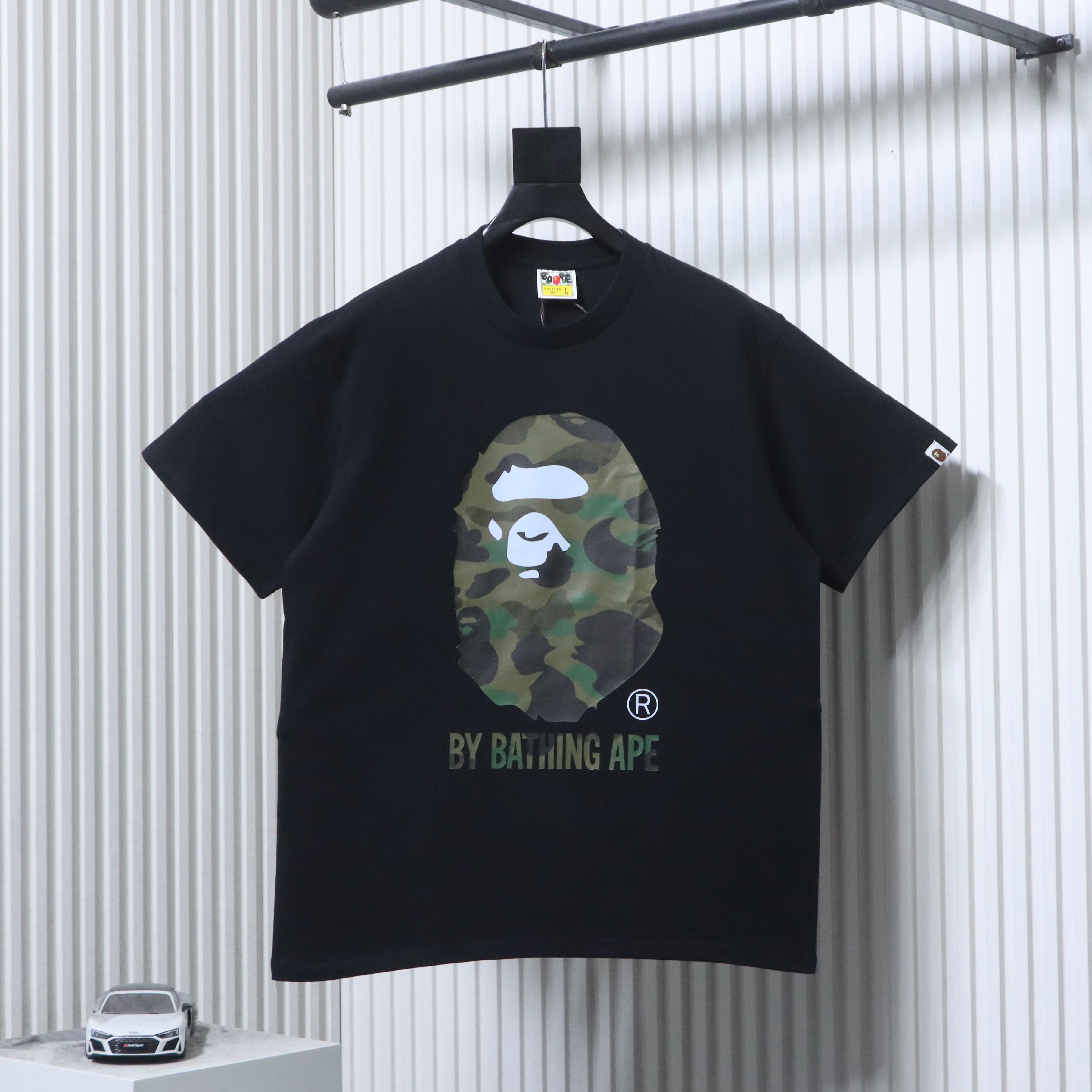 BAPE Shirt BAPE 26SS Classic Green Camo Big Ape Head Letter Print Short Sleeve T-Shirt #1
