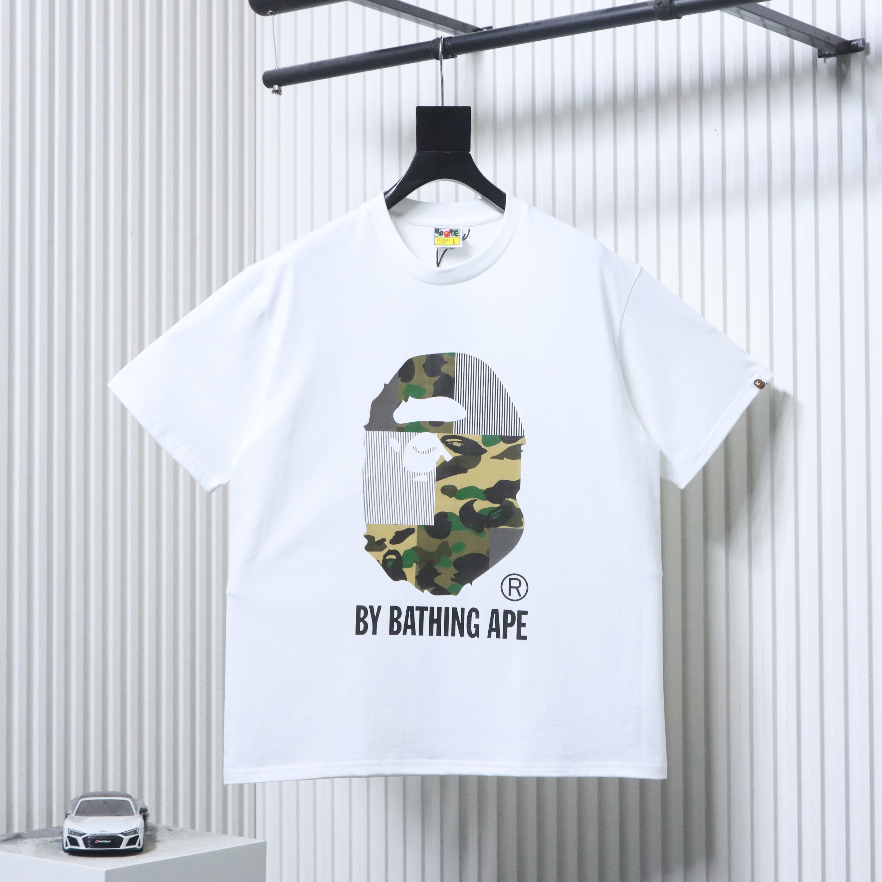 BAPE Shirt BAPE 26SS Patchwork Camo Big Ape Head Letter Print Short Sleeve T-Shirt