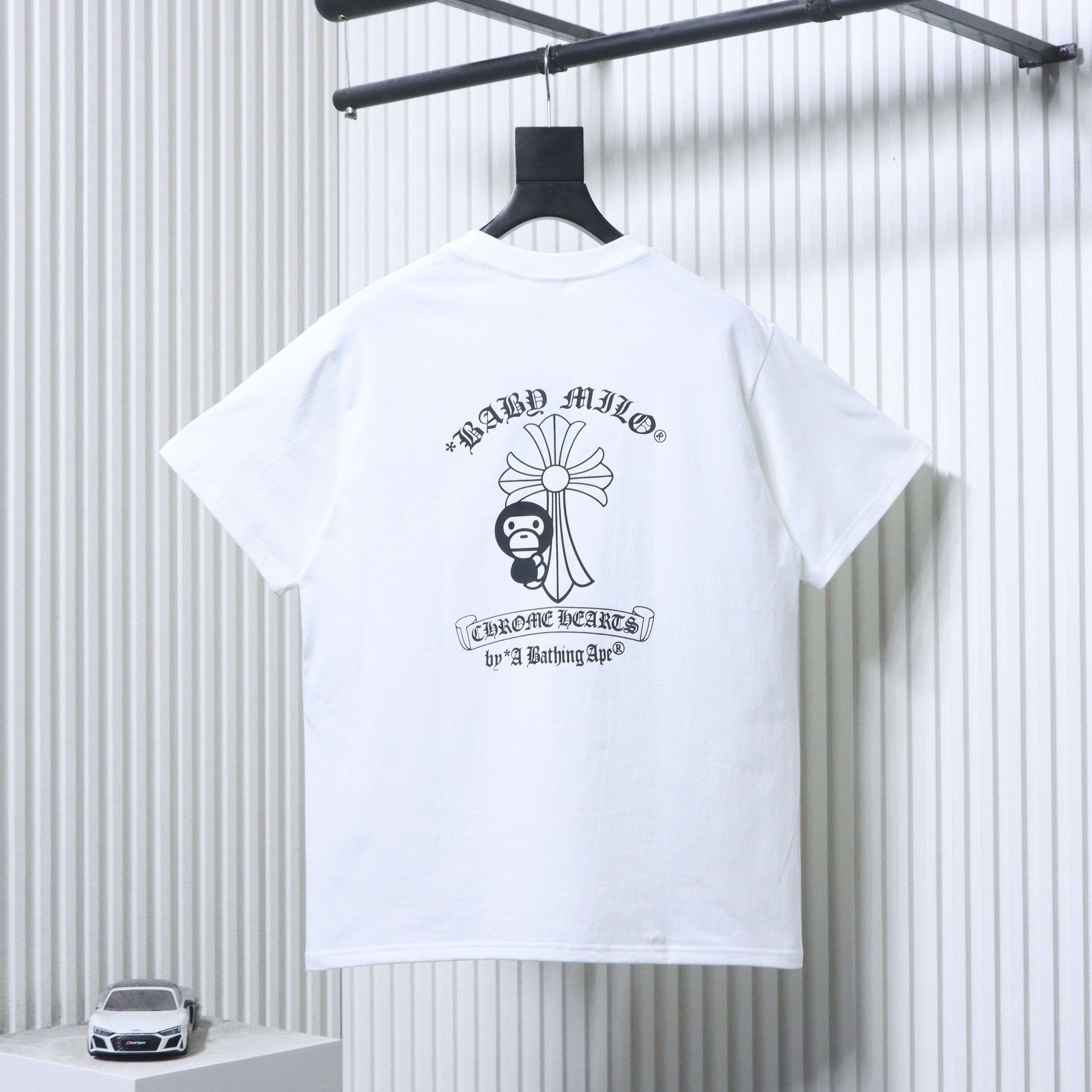 BAPE Shirt BAPE x Chrome Hearts Ape Head Classic Letter Print Short Sleeve T-Shirt #1