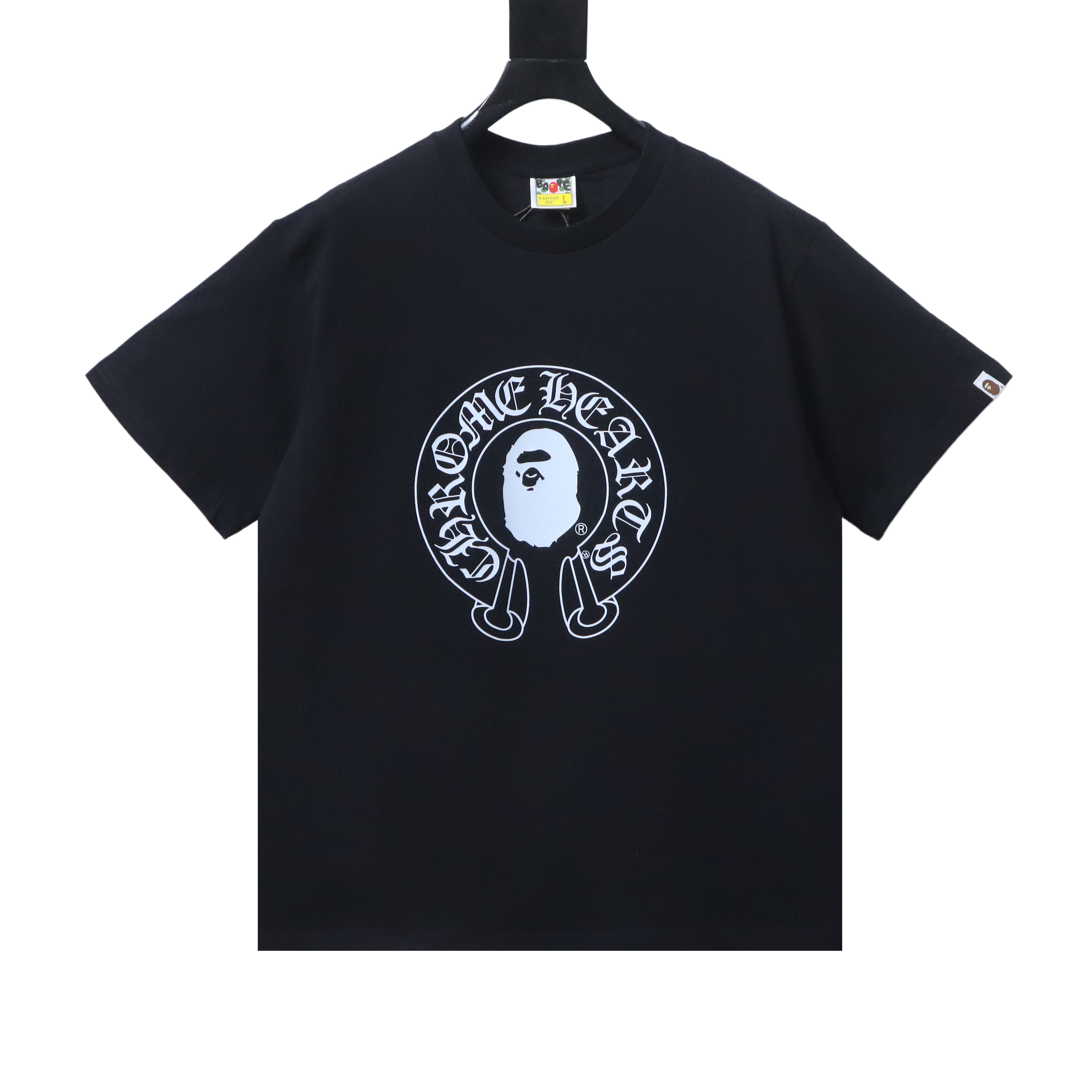 BAPE Shirt BAPE x Chrome Hearts Ape Head Classic Letter Print Short Sleeve T-Shirt #2