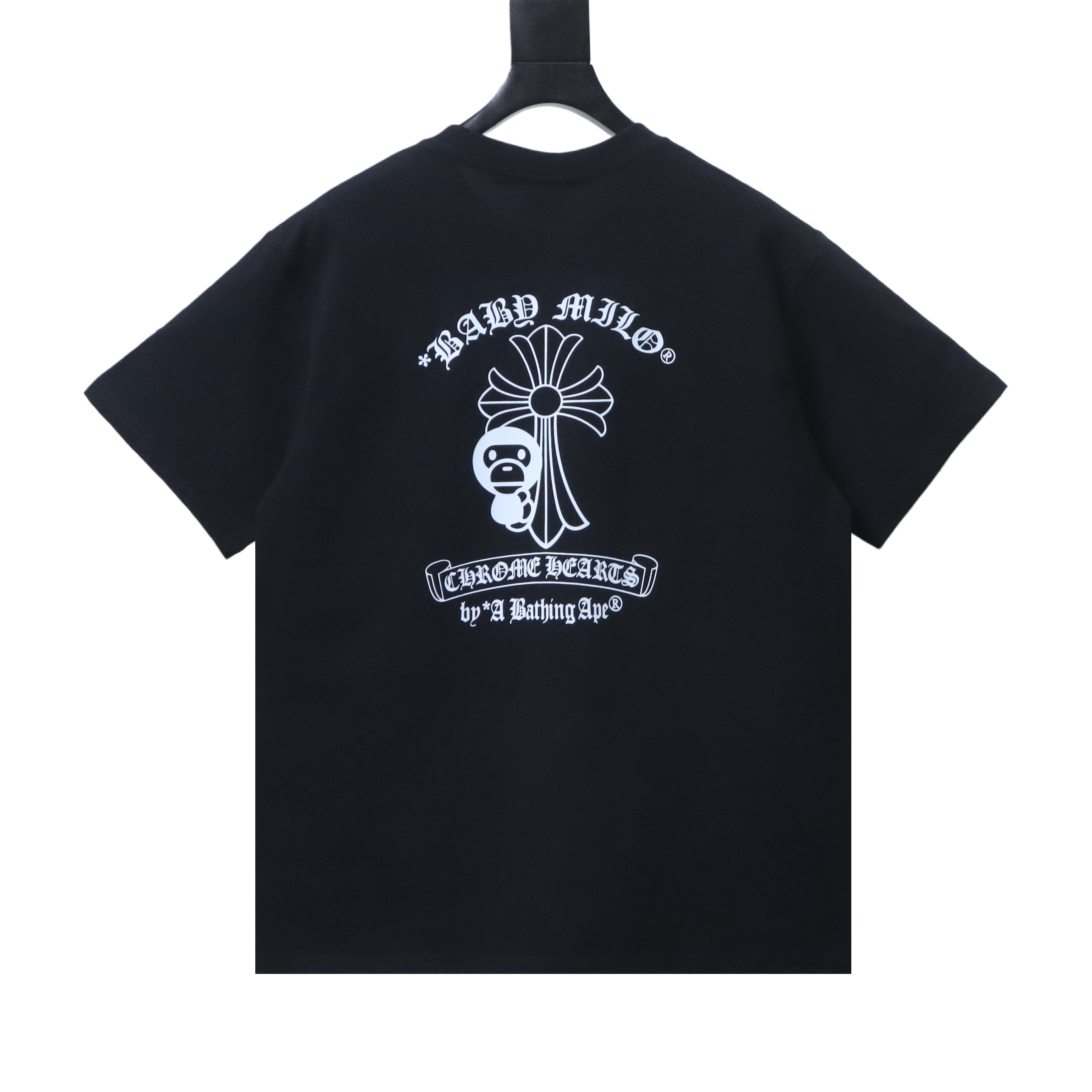 BAPE Shirt BAPE x Chrome Hearts Ape Head Classic Letter Print Short Sleeve T-Shirt #2