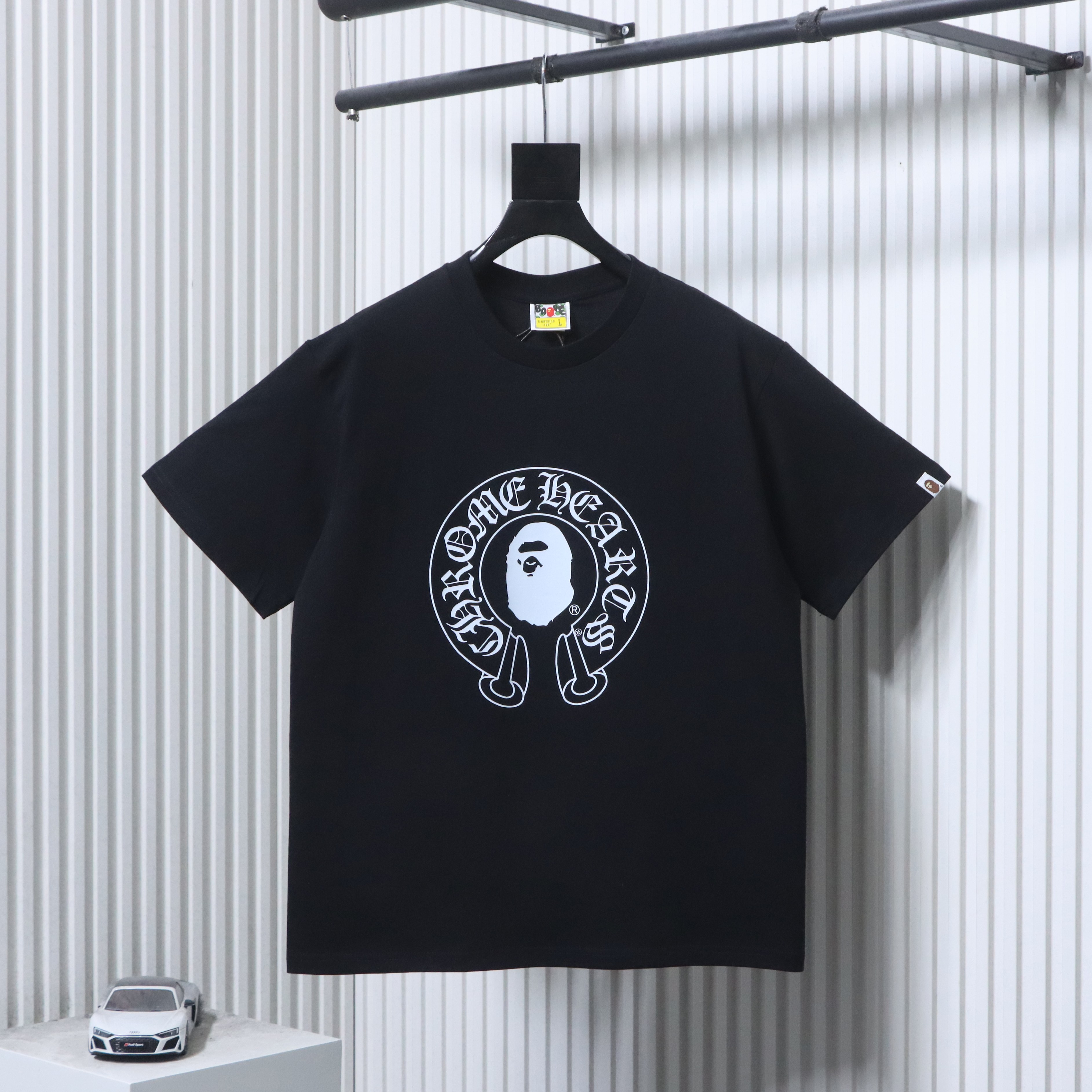 BAPE Shirt BAPE x Chrome Hearts Ape Head Classic Letter Print Short Sleeve T-Shirt #2