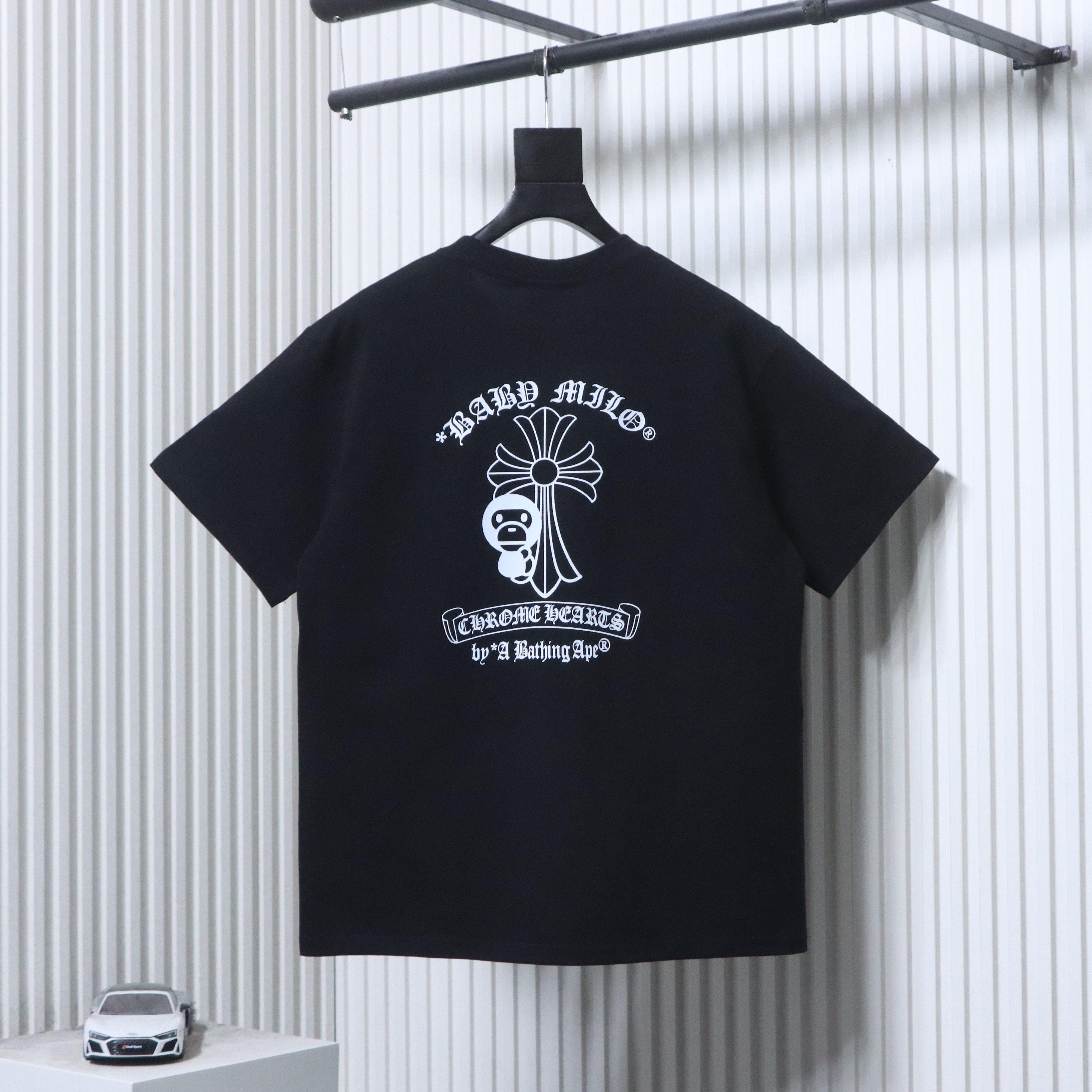 BAPE Shirt BAPE x Chrome Hearts Ape Head Classic Letter Print Short Sleeve T-Shirt #2