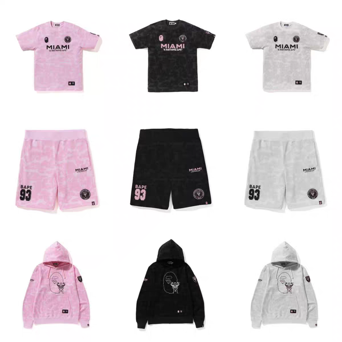 BAPE Shirt P450 Miami Set (Black, Pink, White)