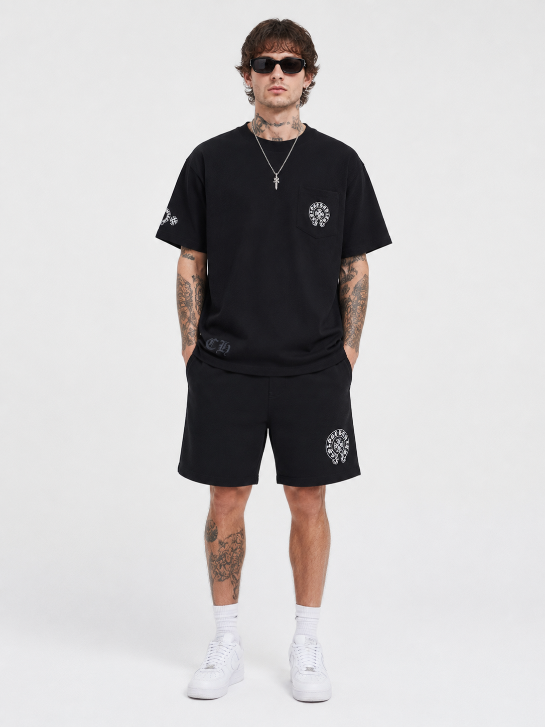 Chrome Hearts Black 26SS Graphic Collage Print T-Shirt 