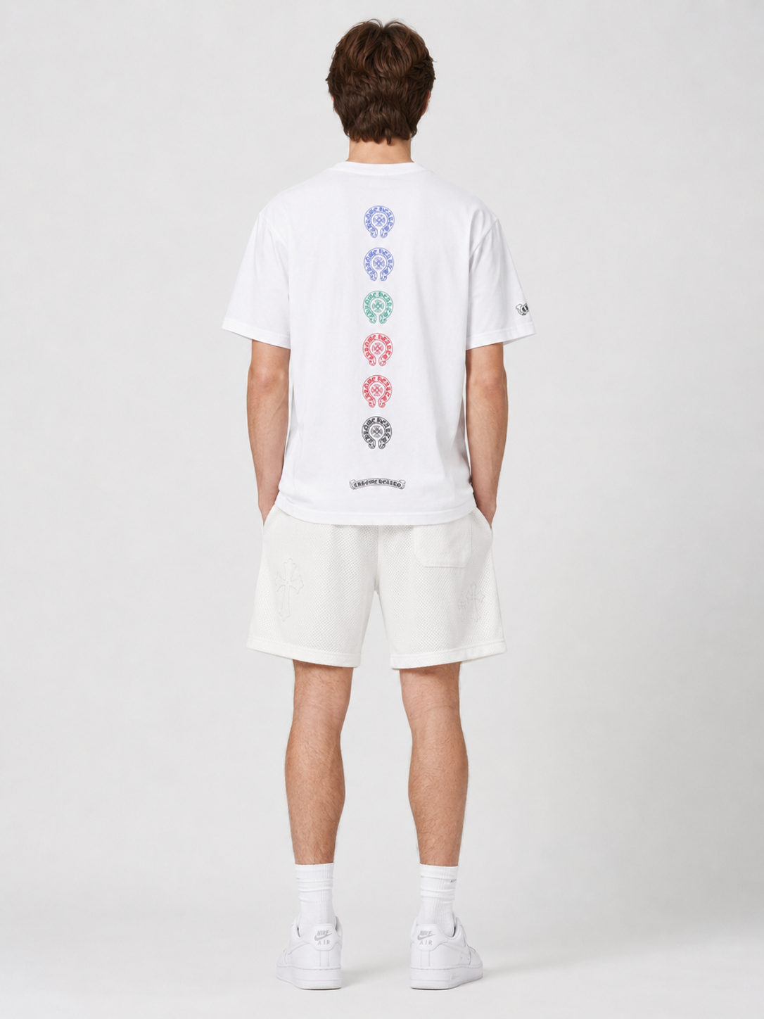 Chrome Hearts White Multi-Color Cross Print T-Shirt 