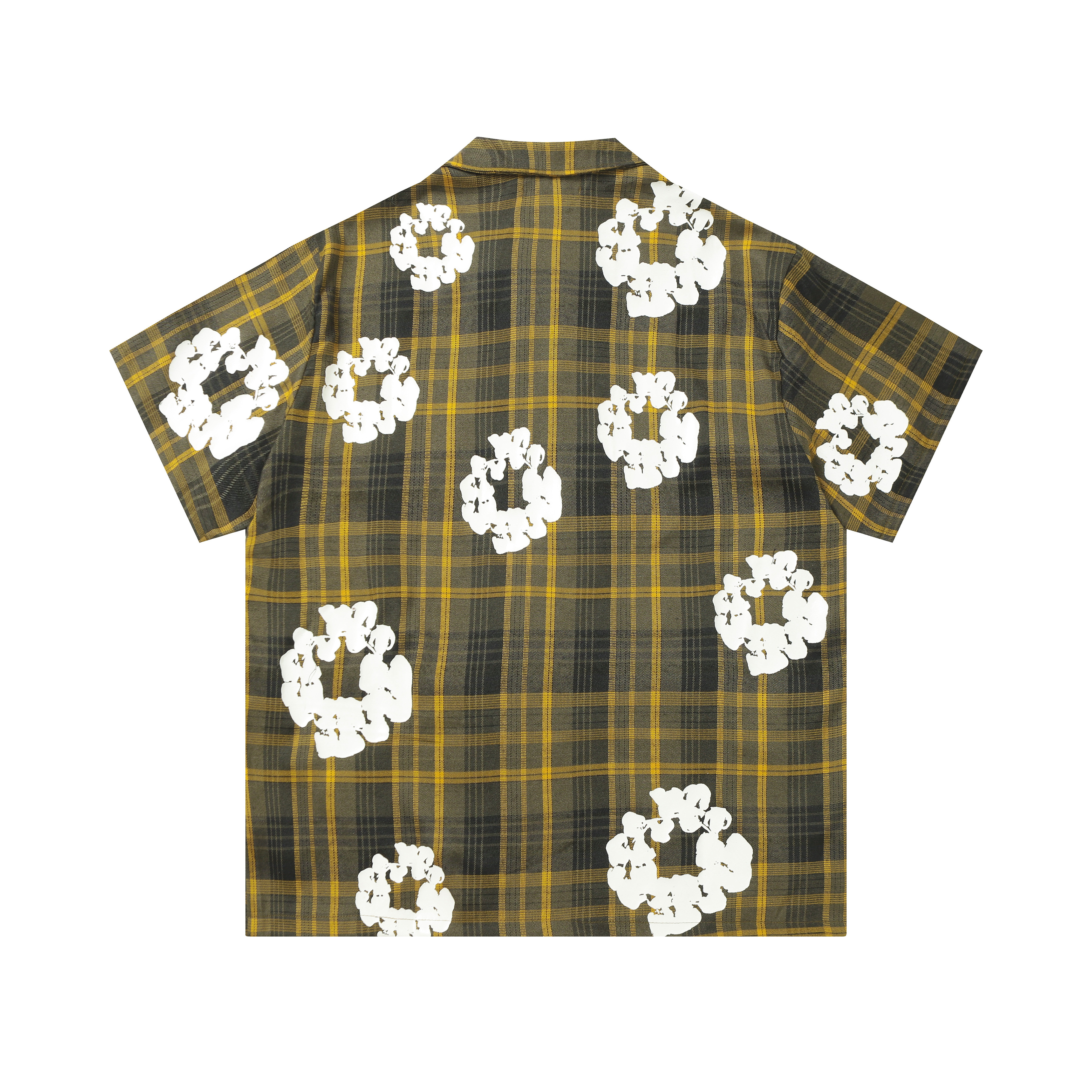 Denim Tears Cotton Wreath Plaid Short Sleeve Tee Yellow/Black/Red