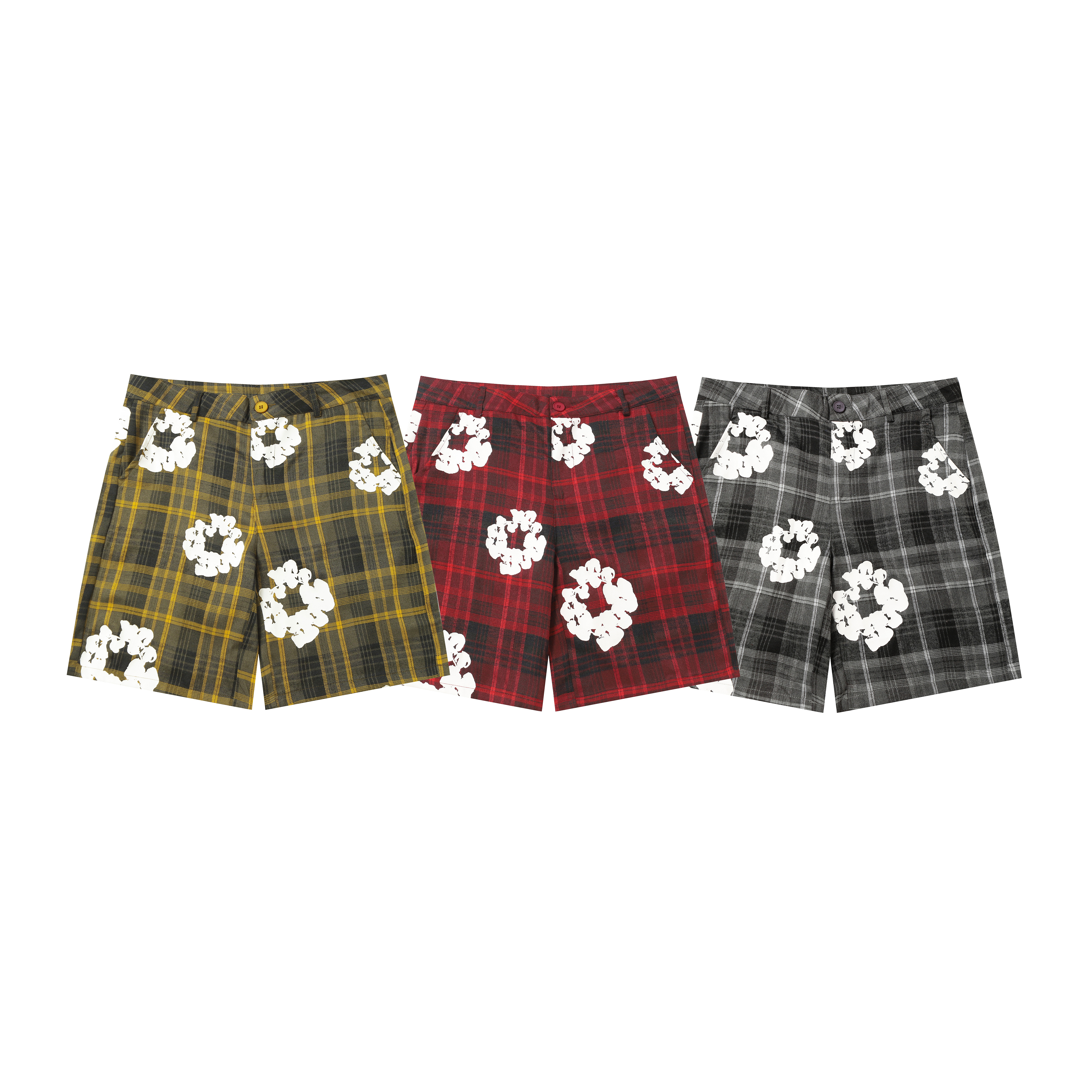 Denim Tears Cotton Wreath Plaid Shorts Set D6835 Tee