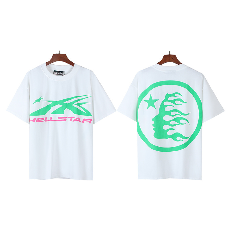 Hellstar White Neon Flash Short Sleeve T-shirt Green
