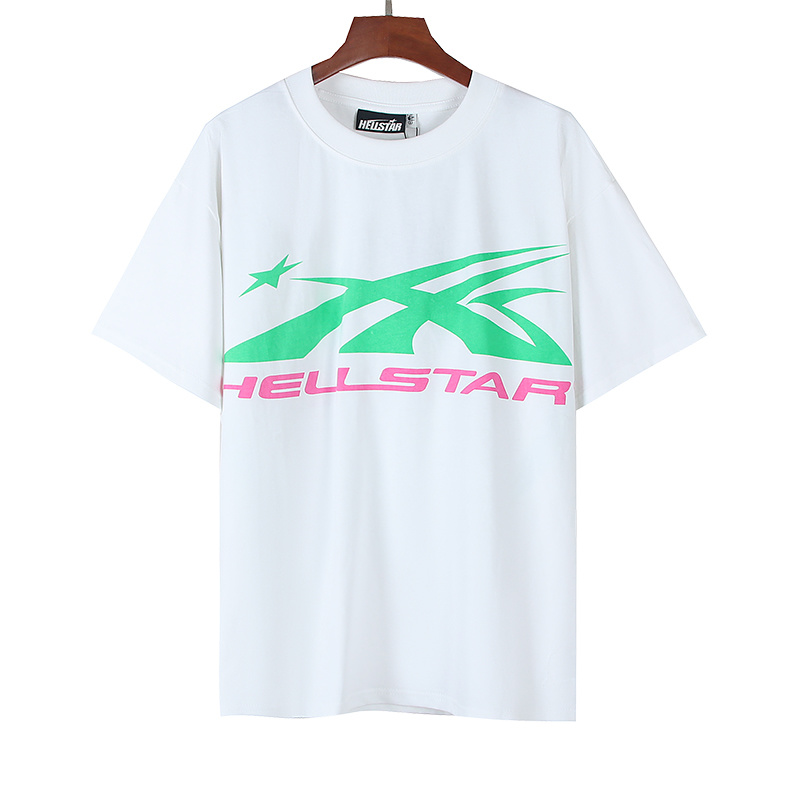 Hellstar White Neon Flash Short Sleeve T-shirt Green