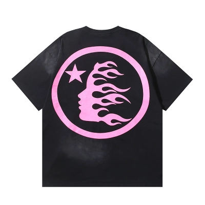 Hellstar Black Pink Logo Short Sleeve T-shirt 02