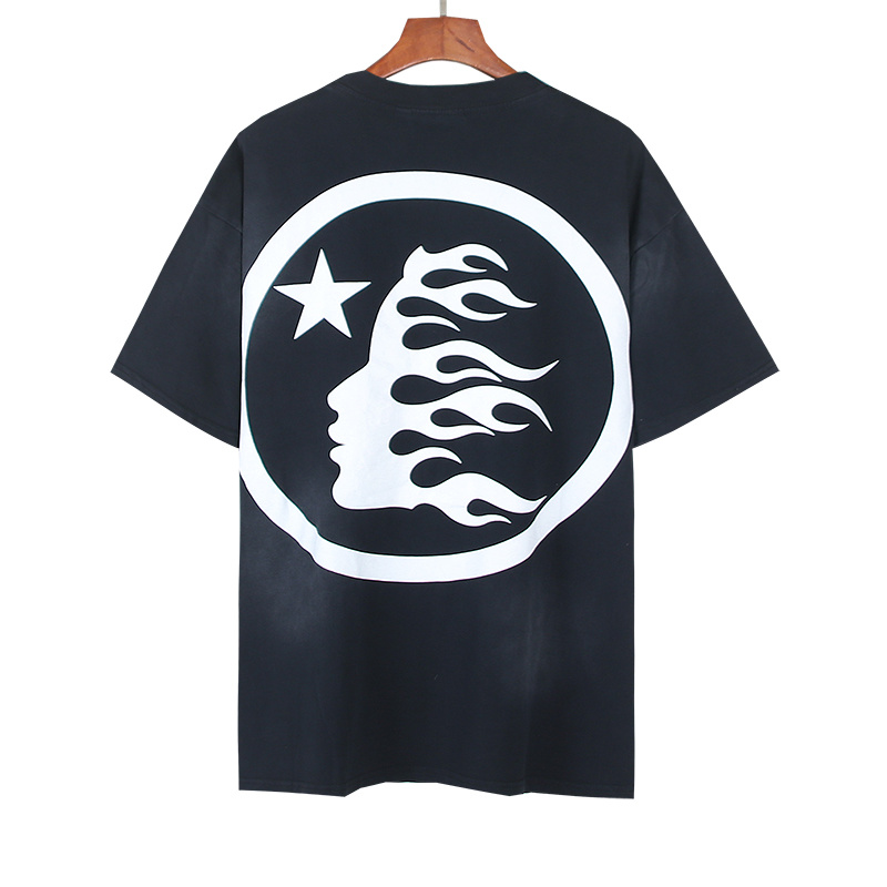 Hellstar Front Logo Back Flame Head Short Sleeve T-shirt