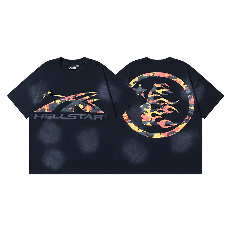 Hellstar Camo Flame Short Sleeve T-shirt