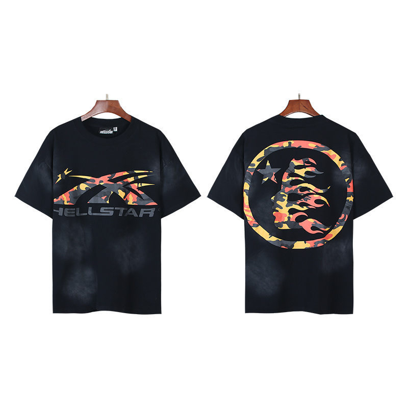 Hellstar Camo Flame Short Sleeve T-shirt