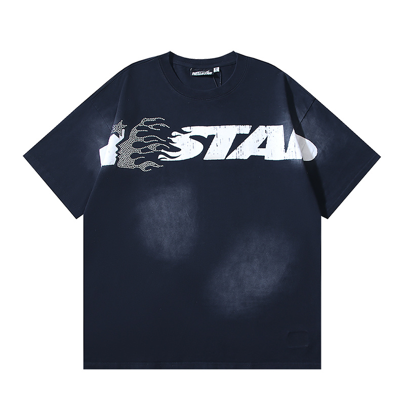 Hellstar Washed Black Minimalist Short Sleeve T-shirt