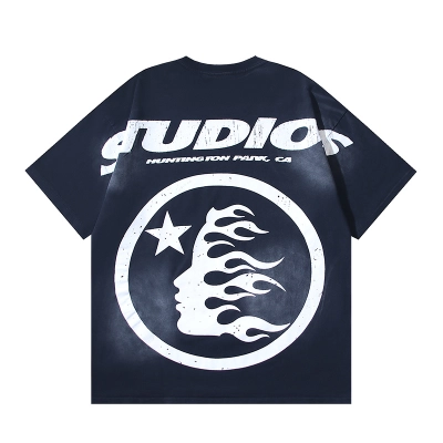 Hellstar Washed Black Minimalist Short Sleeve T-shirt 02
