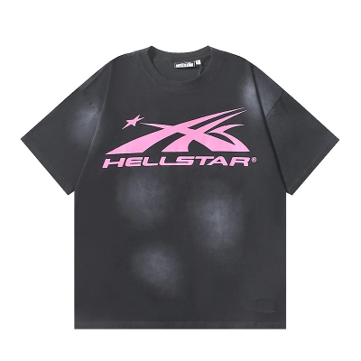 Hellstar Black Pink Short Sleeve T-Shirt 01