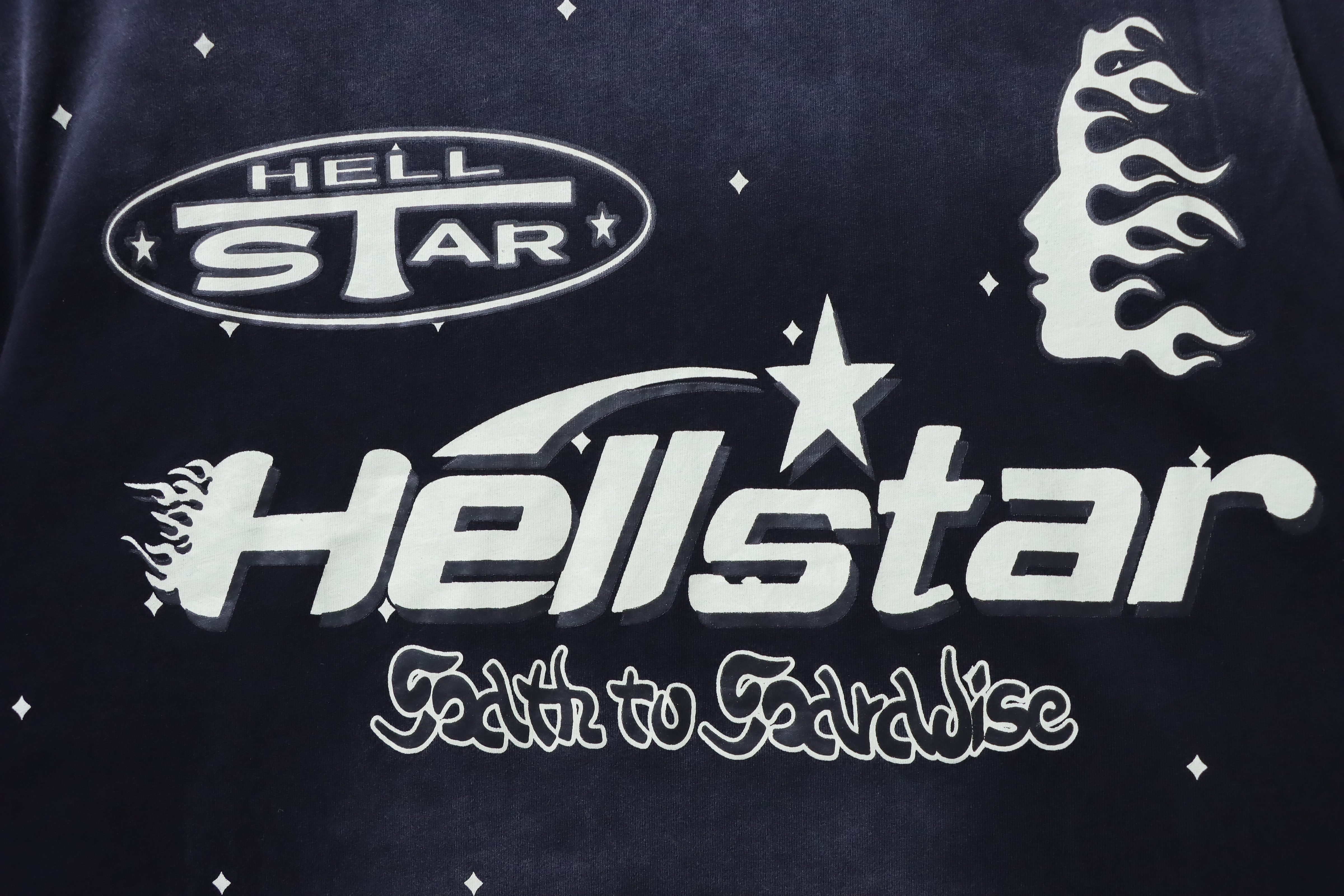 Hellstar  Health Style Sequin Letter Short Sleeve
