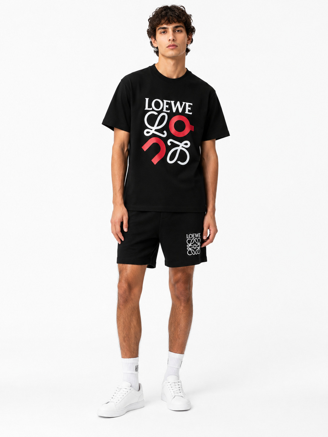 Loewe x On 25SS Black T-Shirt Red Embroidery