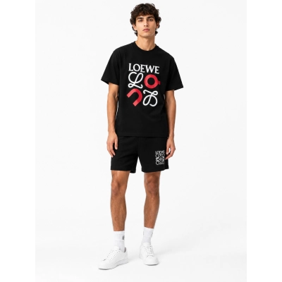 Loewe x On 25SS Black T-Shirt Red Embroidery 01