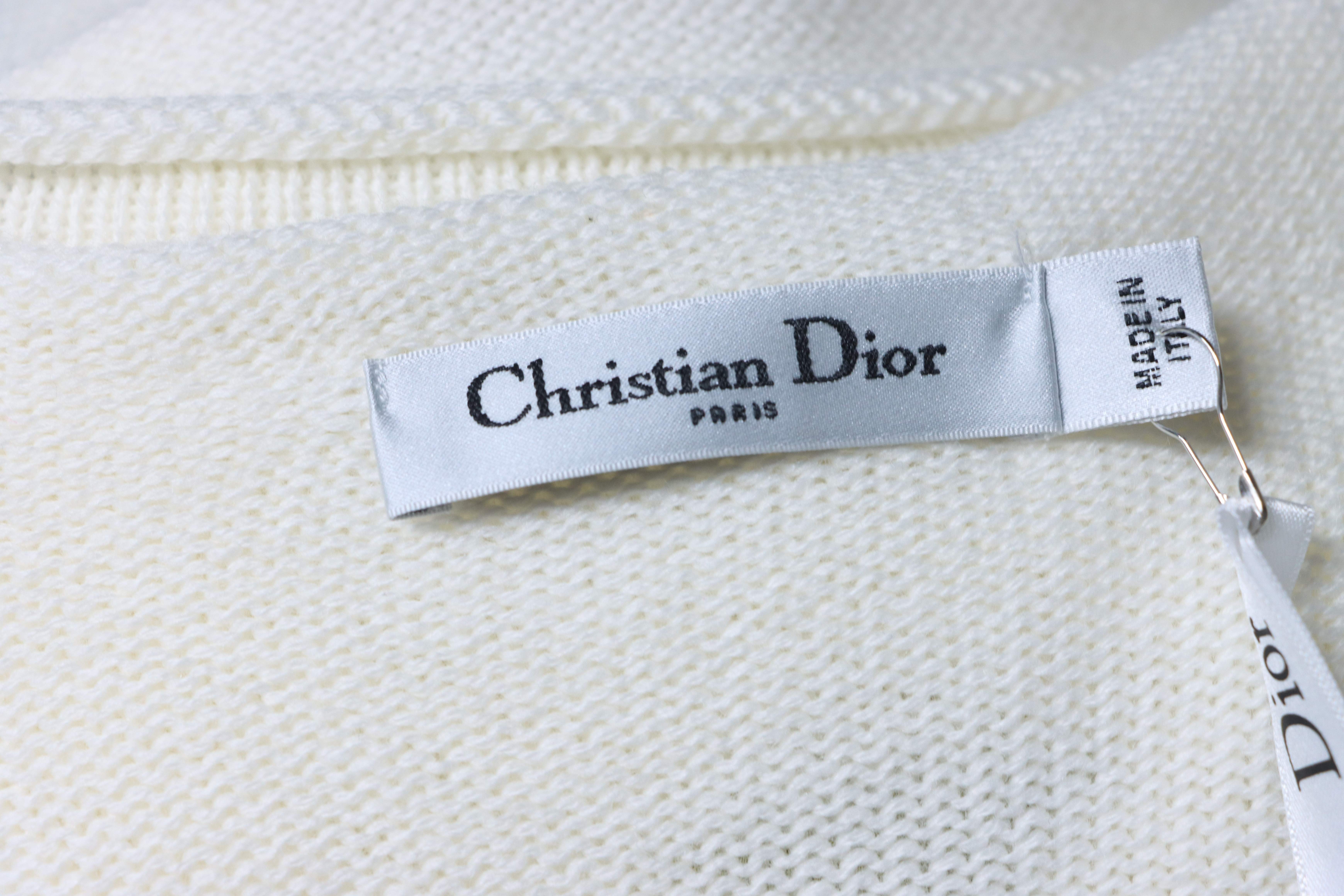 Christian Dior Bee Gold Thread Cashmere Knit Sweater