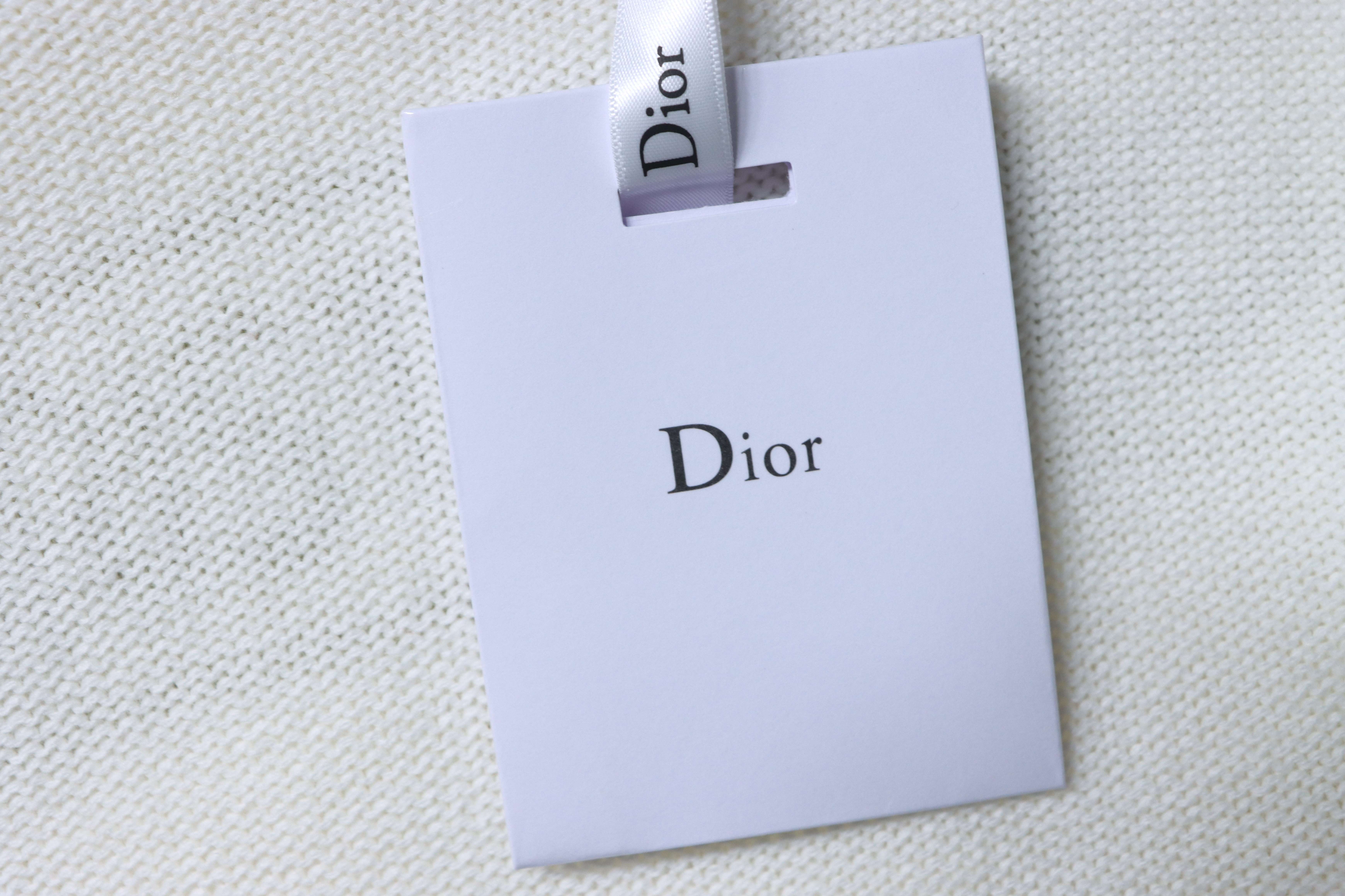 Christian Dior Bee Gold Thread Cashmere Knit Sweater