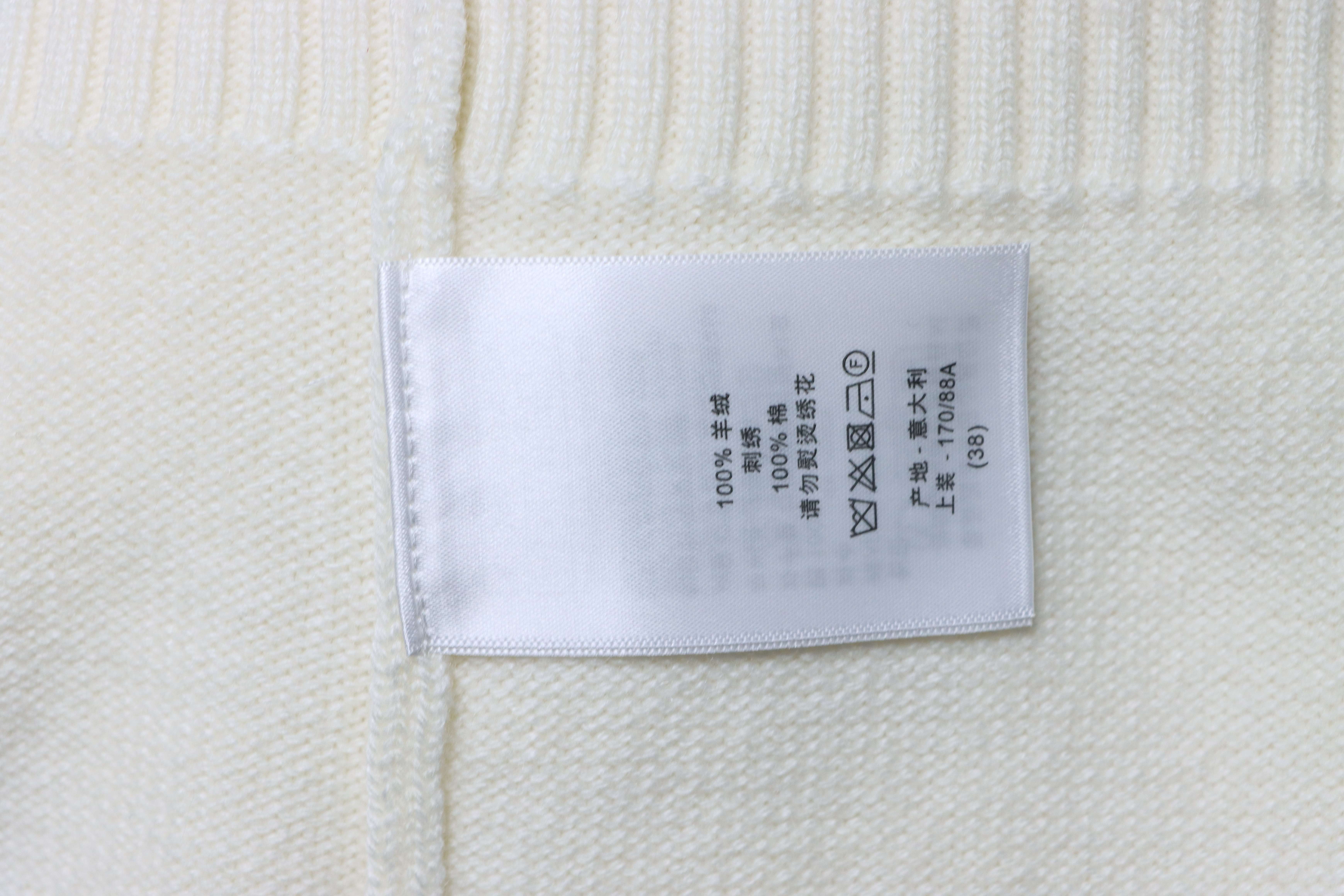 Christian Dior Gold Thread Star Embroidered Cashmere Knit Long Sleeve Sweater