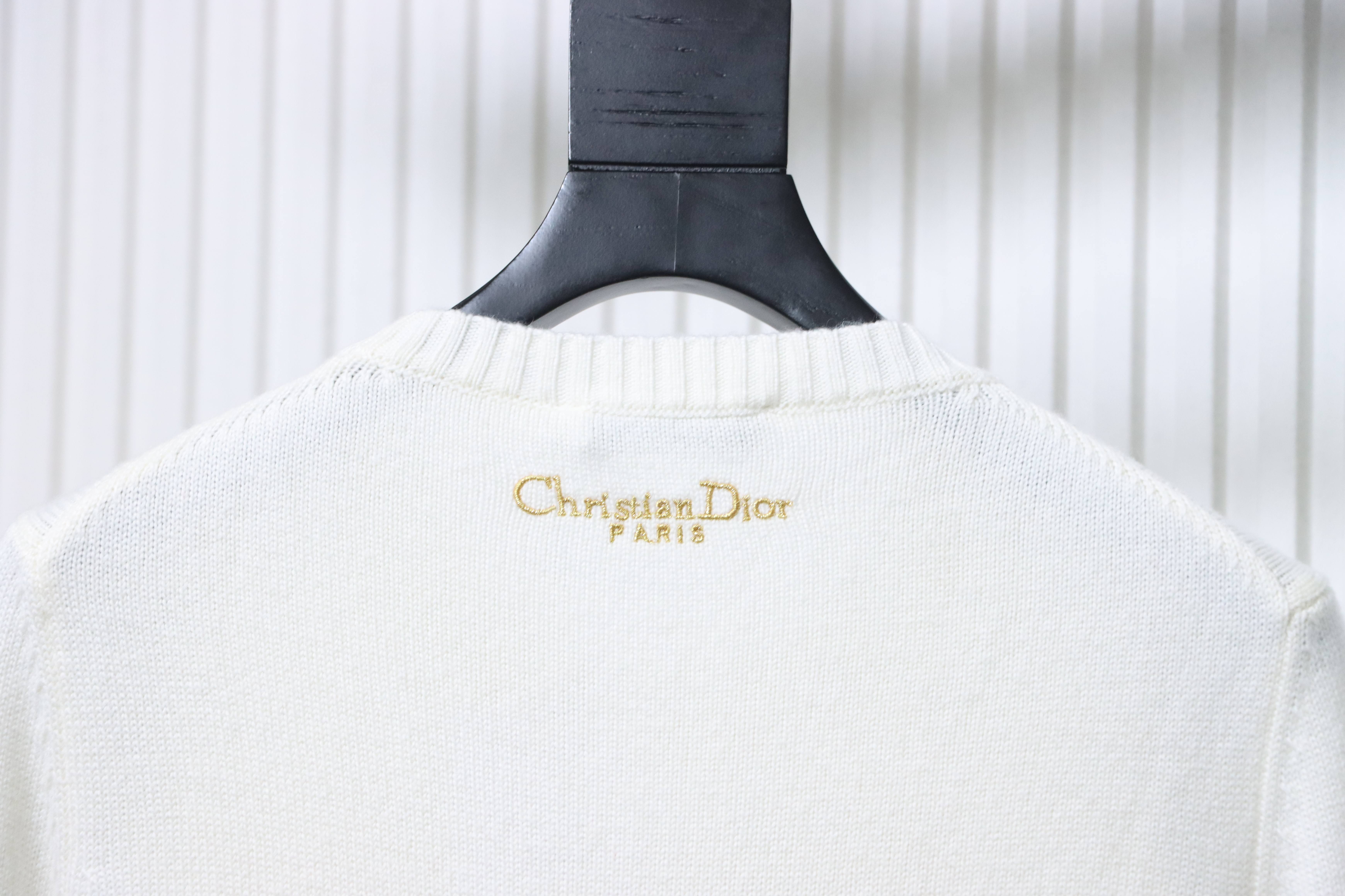 Christian Dior Pegasus Embroidered Cashmere Knit Sweater