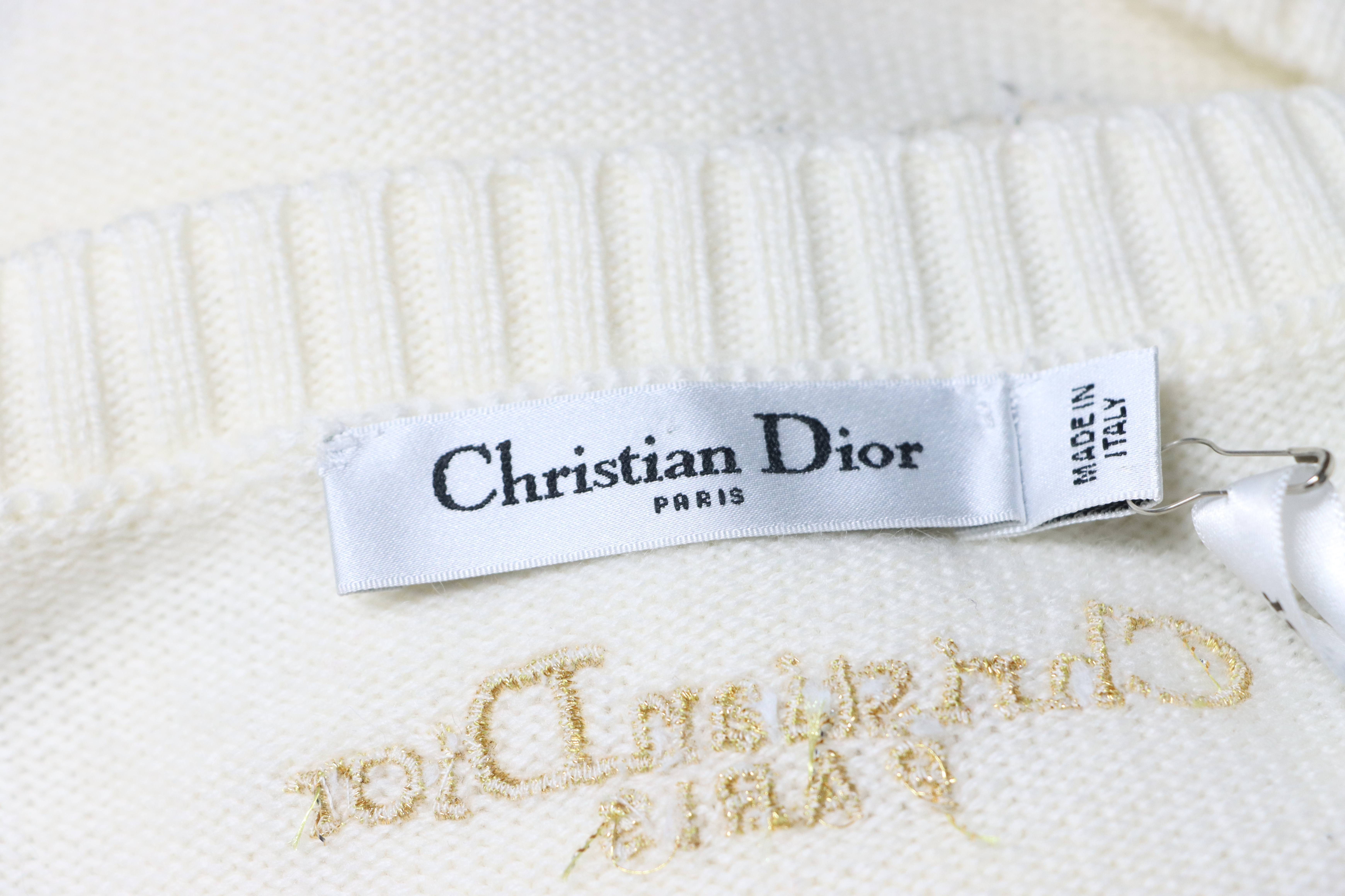 Christian Dior Pegasus Embroidered Cashmere Knit Sweater