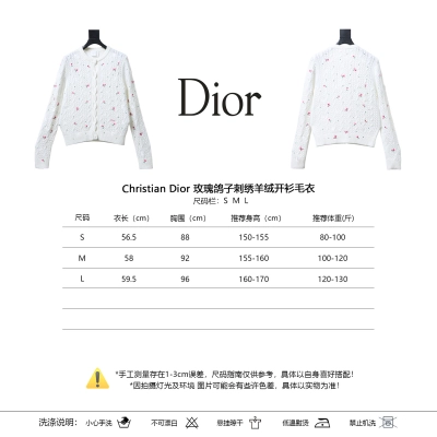 Christian Dior Rose Dove Embroidered Cashmere Cardigan 02