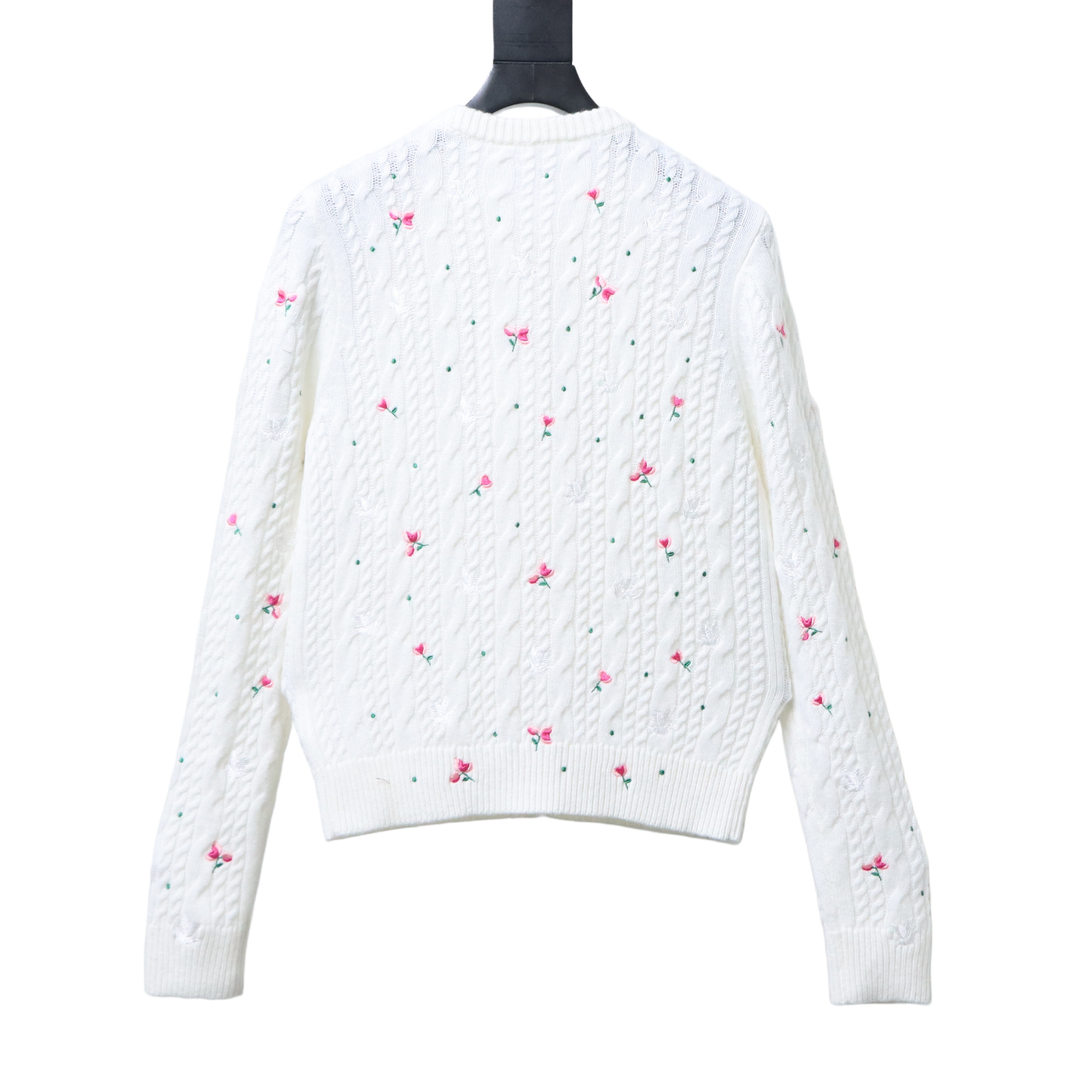 Christian Dior Rose Dove Embroidered Cashmere Cardigan