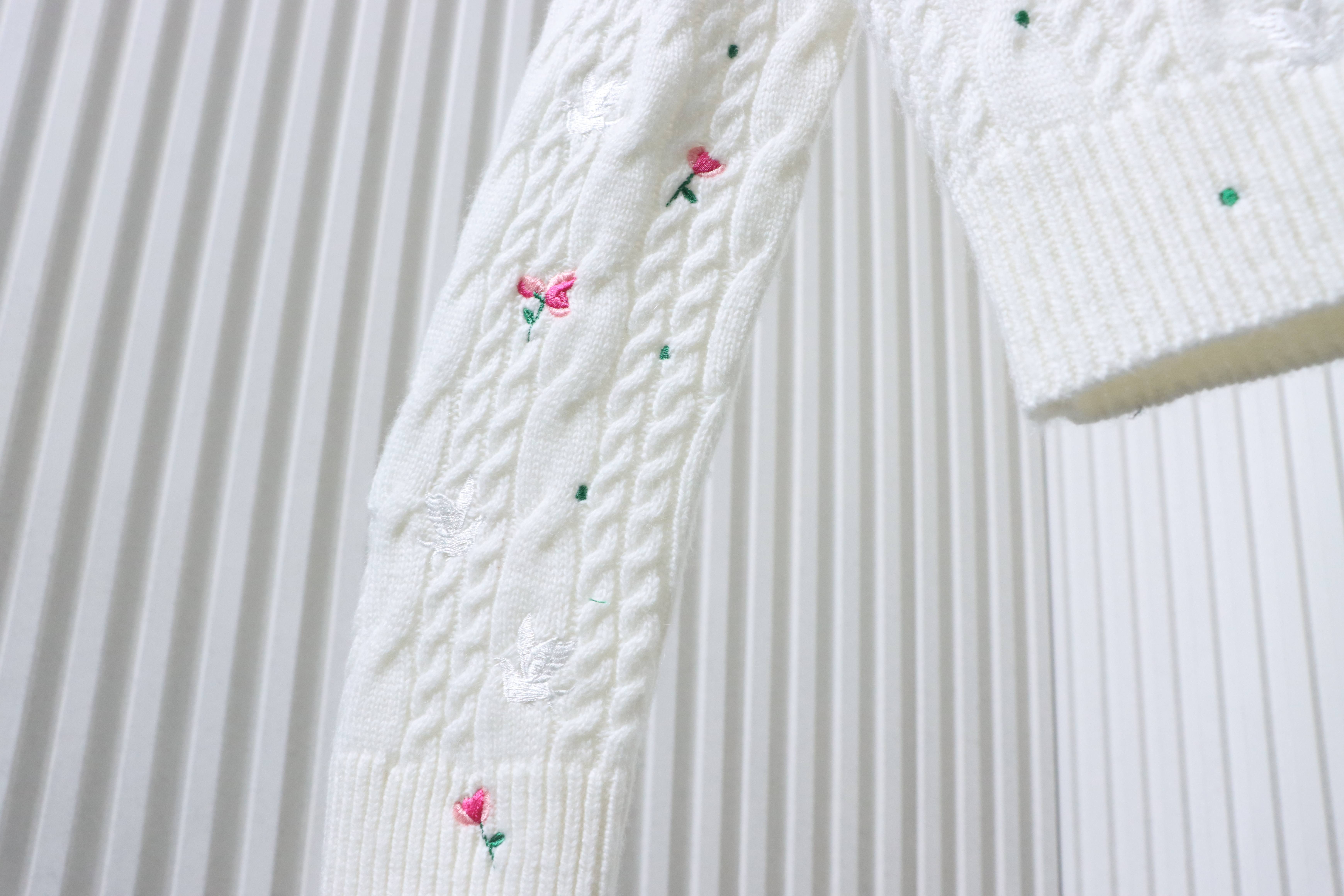 Christian Dior Rose Dove Embroidered Cashmere Cardigan