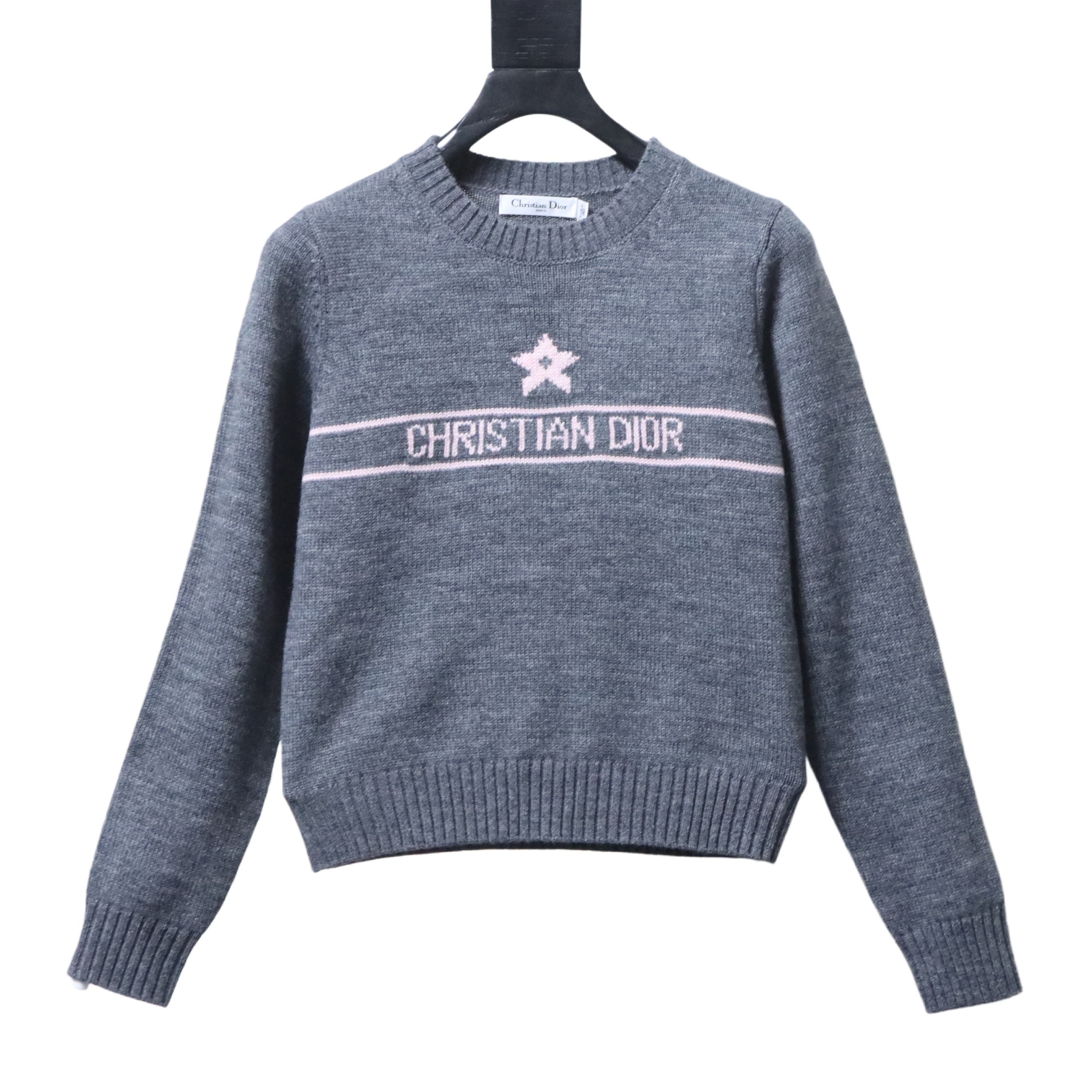 Christian Dior Star Fine Knit Long Sleeve Sweater