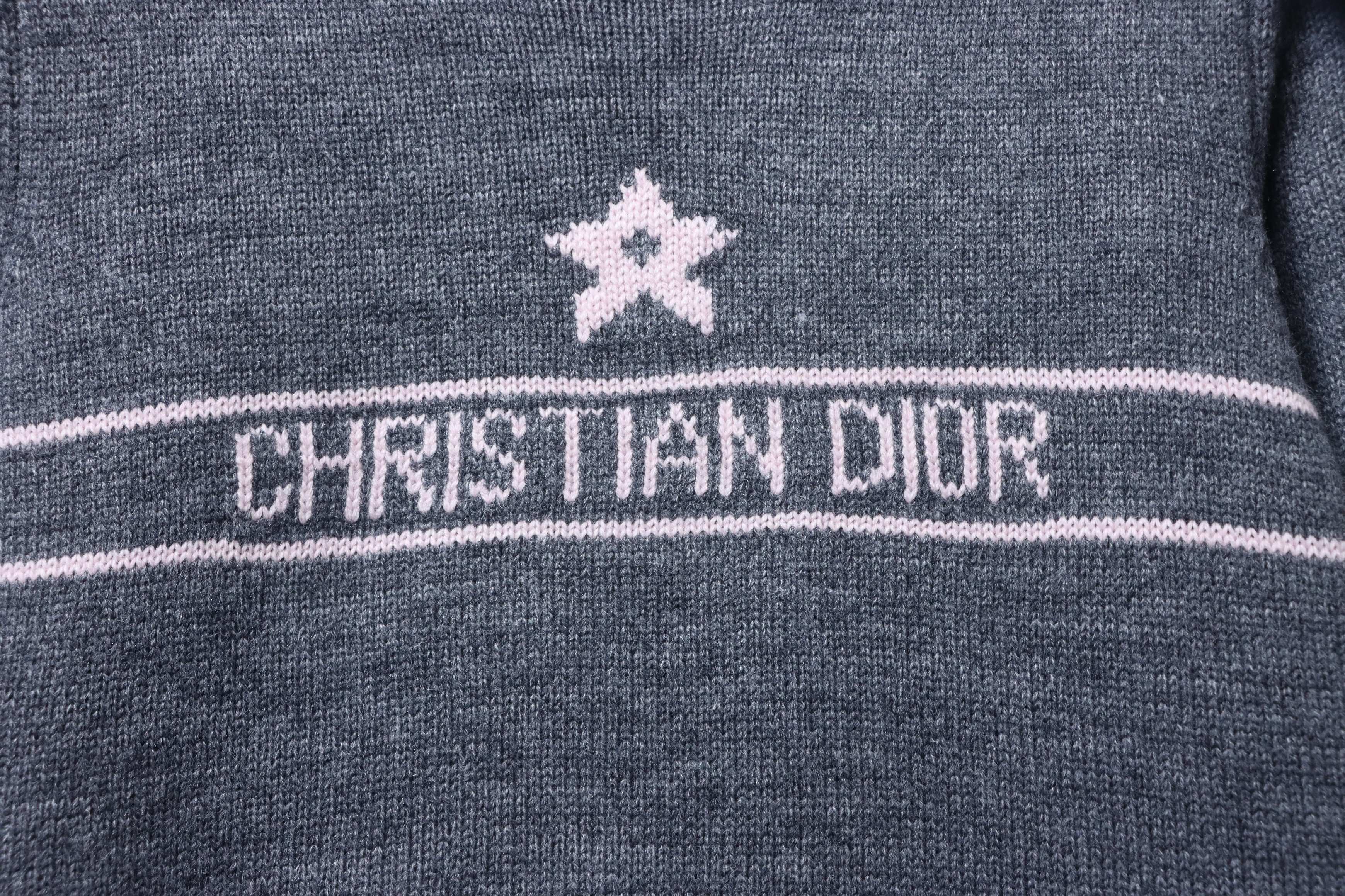 Christian Dior Star Fine Knit Long Sleeve Sweater