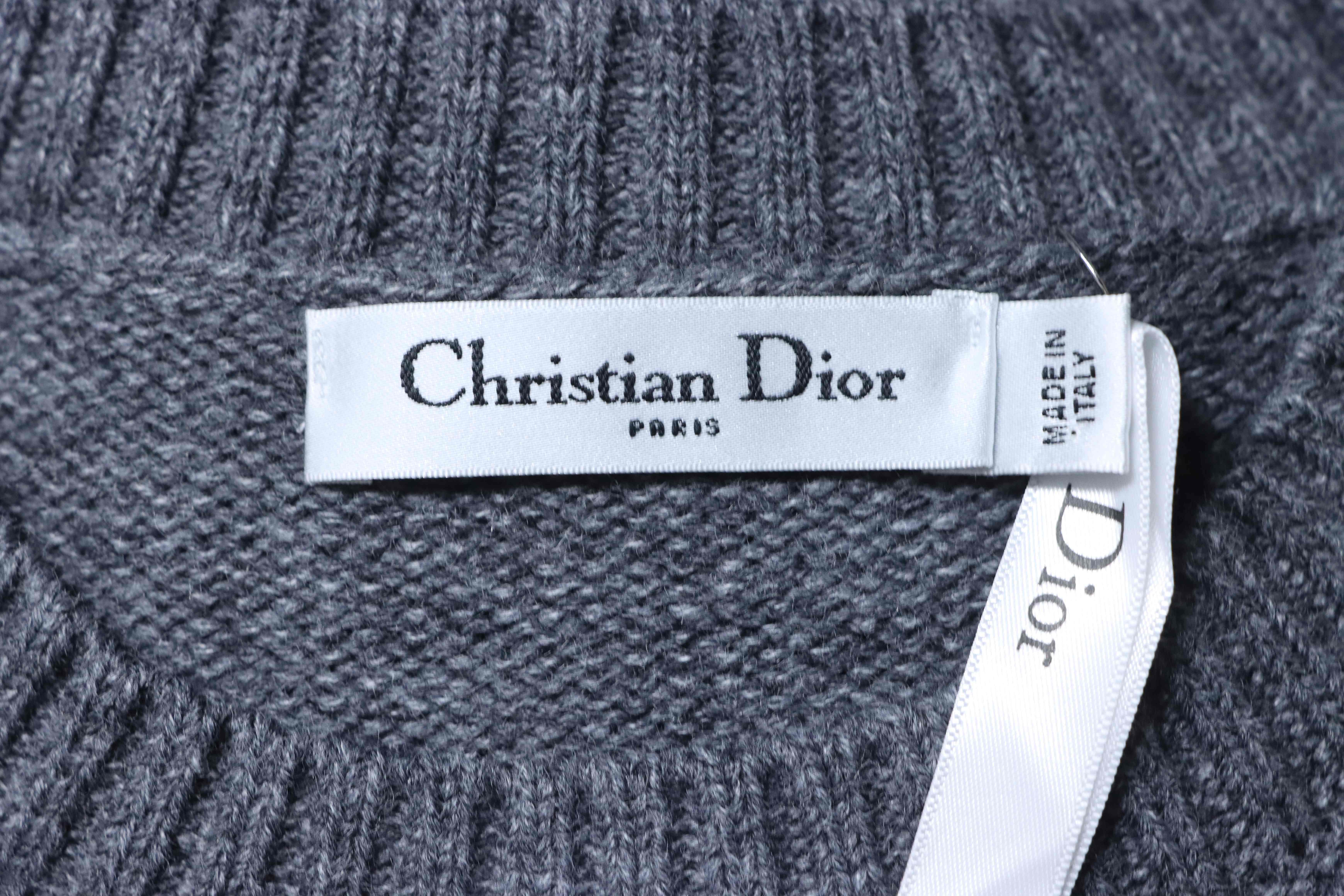 Christian Dior Star Fine Knit Long Sleeve Sweater