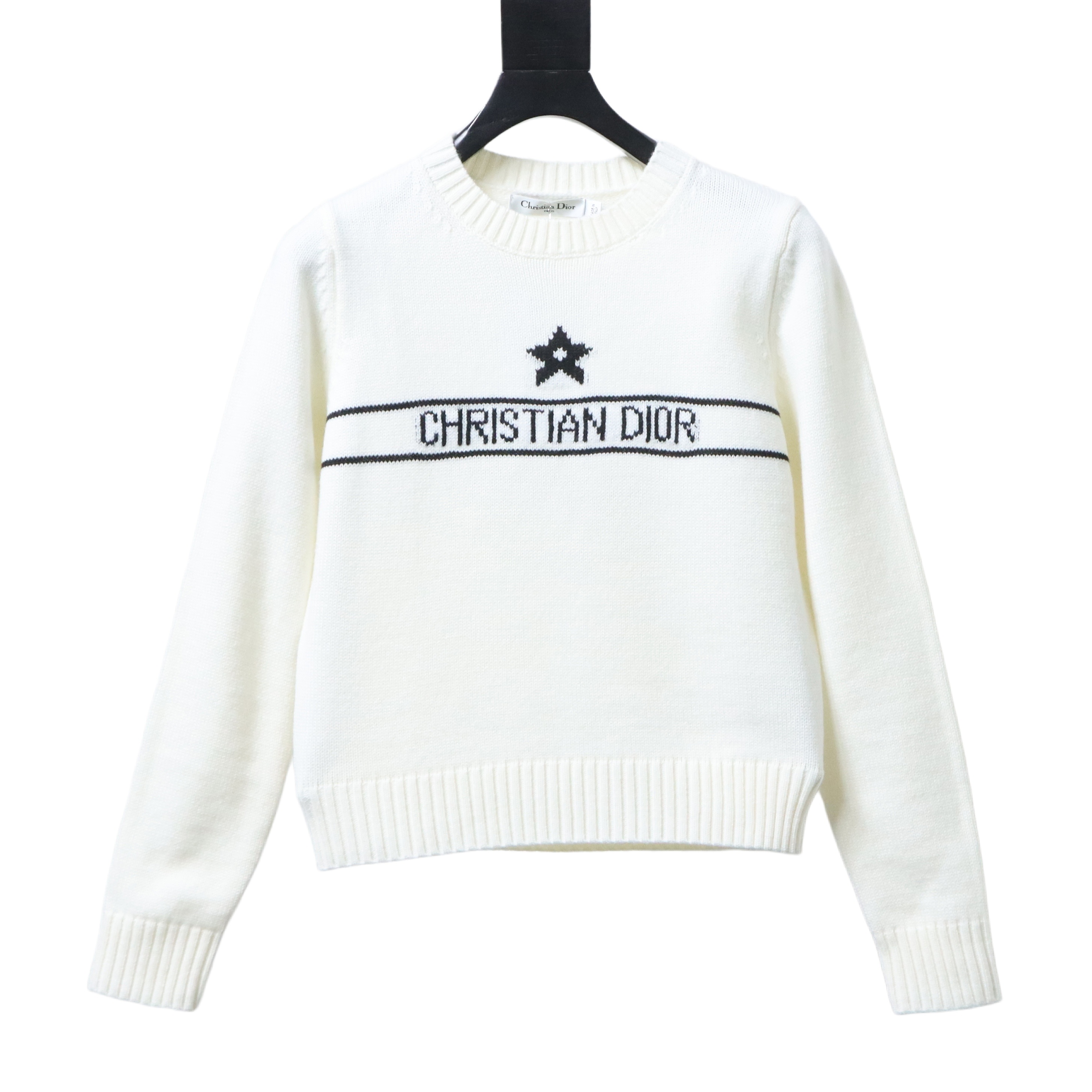 Christian Dior Star Fine Knit Long Sleeve Sweater
