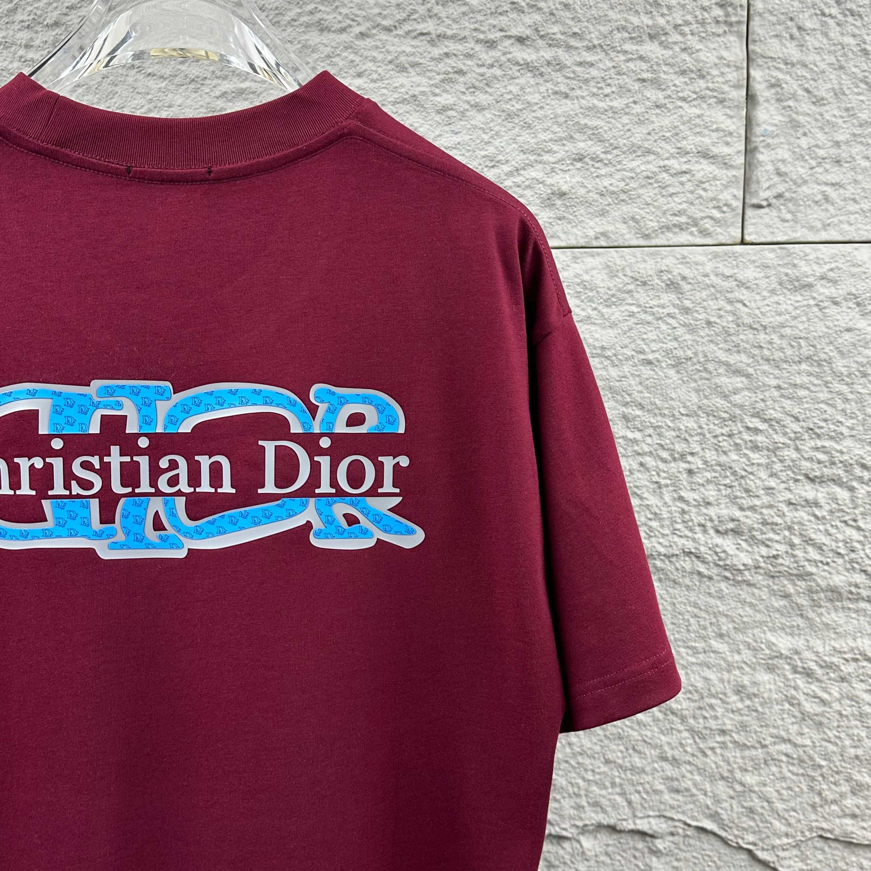 Dior 2026 SS New Classic Letter 3D Silicone Short Sleeve T-Shirt Unisex