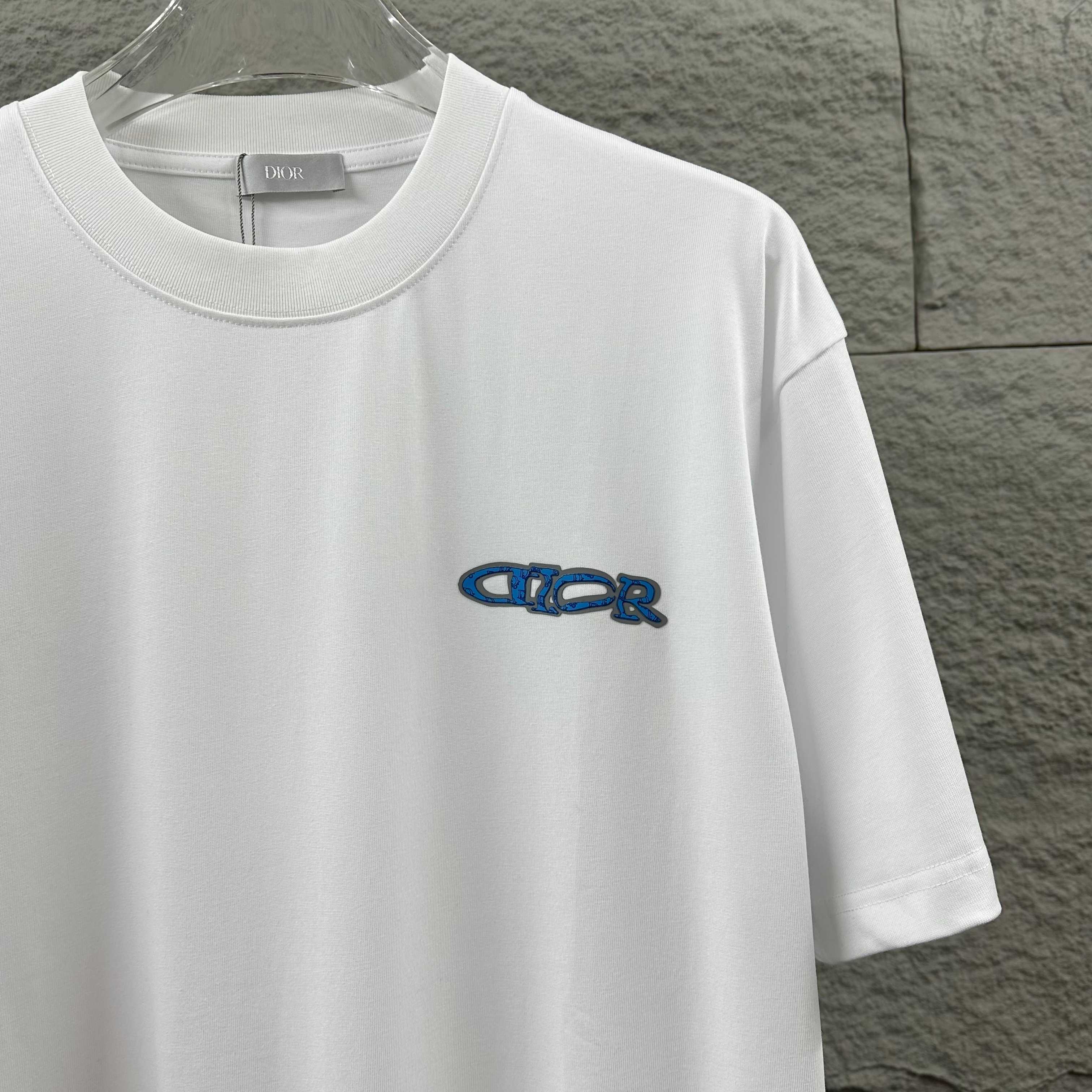 Dior 2026 SS New Classic Letter 3D Silicone Short Sleeve T-Shirt Unisex