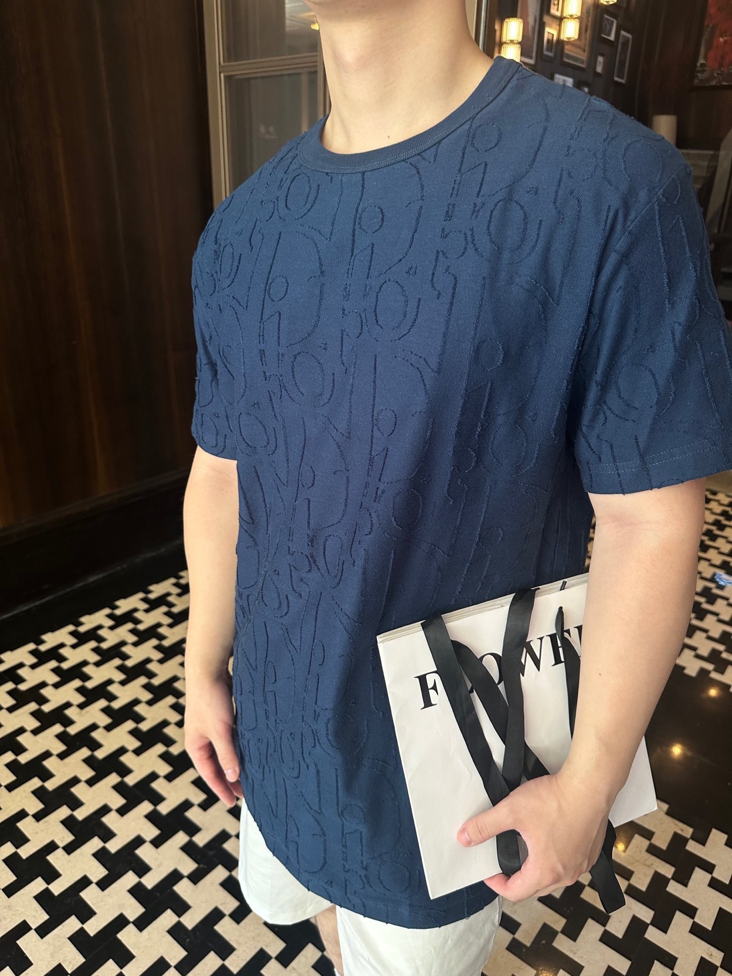 Dior 25SS All Over Monogram Jacquard Short Sleeve T-Shirt