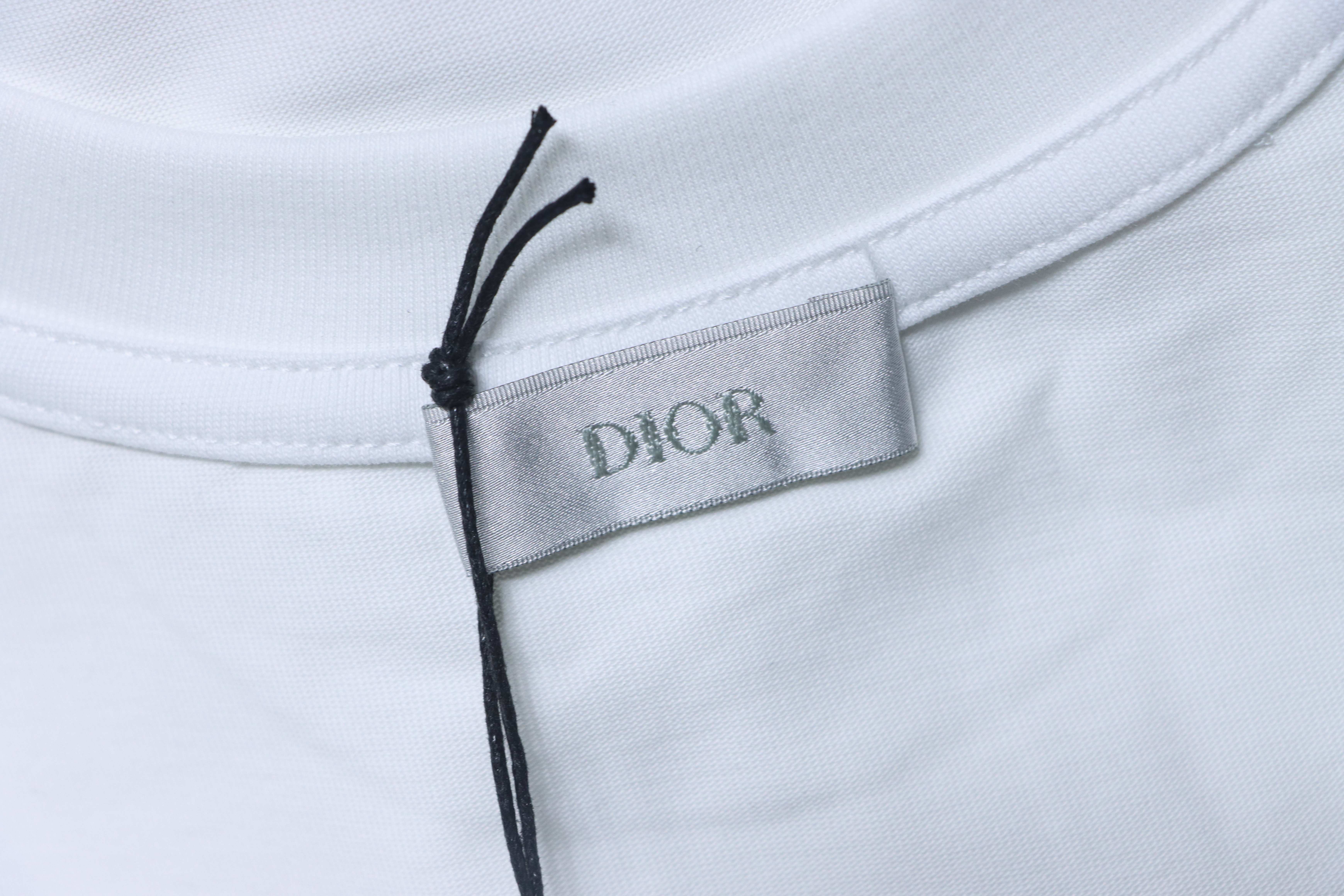 DIOR 25SS Chest Floral Puff Letter Logo Short Sleeve T-Shirt
