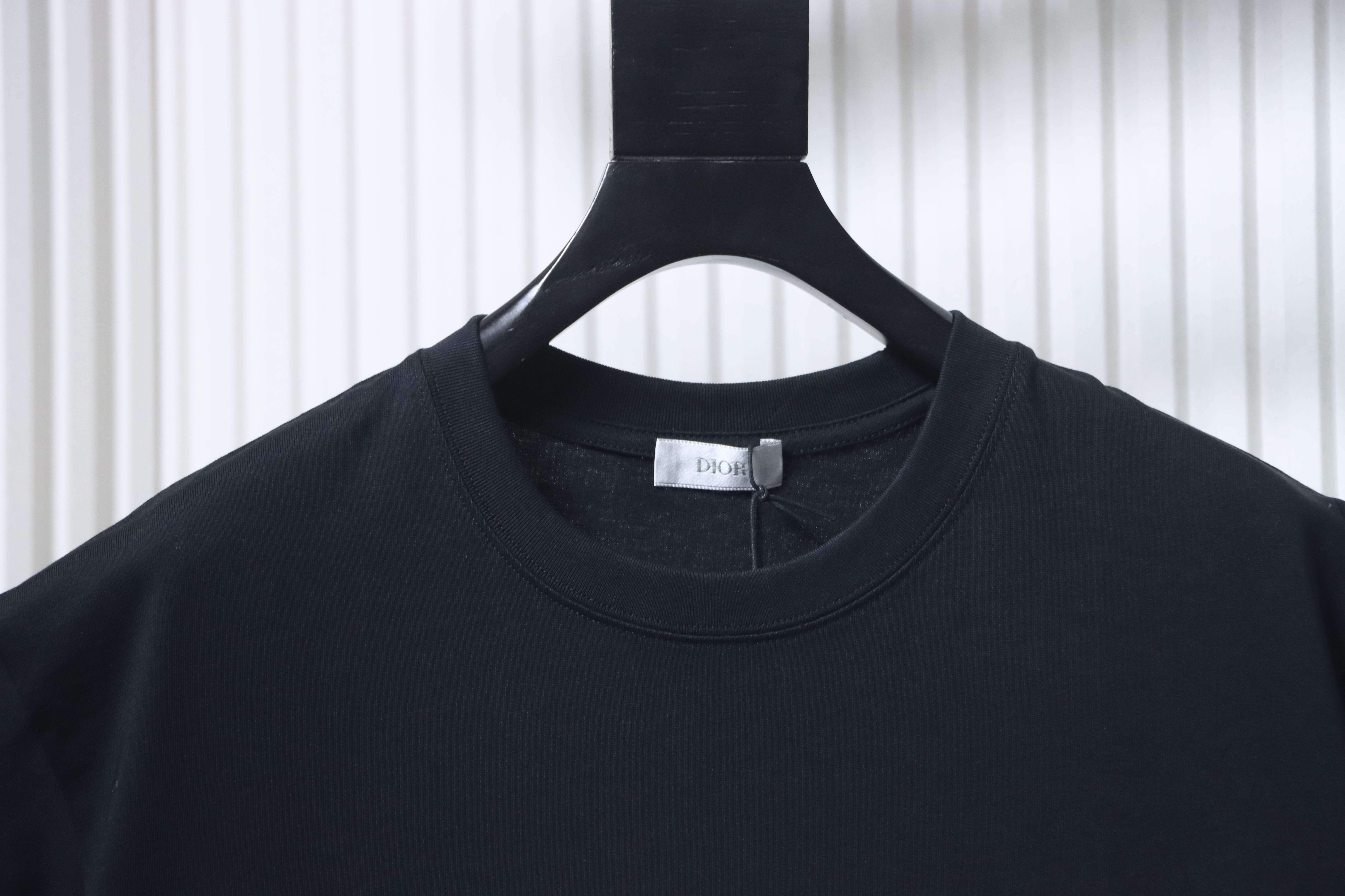 DIOR 25SS Chest Floral Puff Letter Logo Short Sleeve T-Shirt