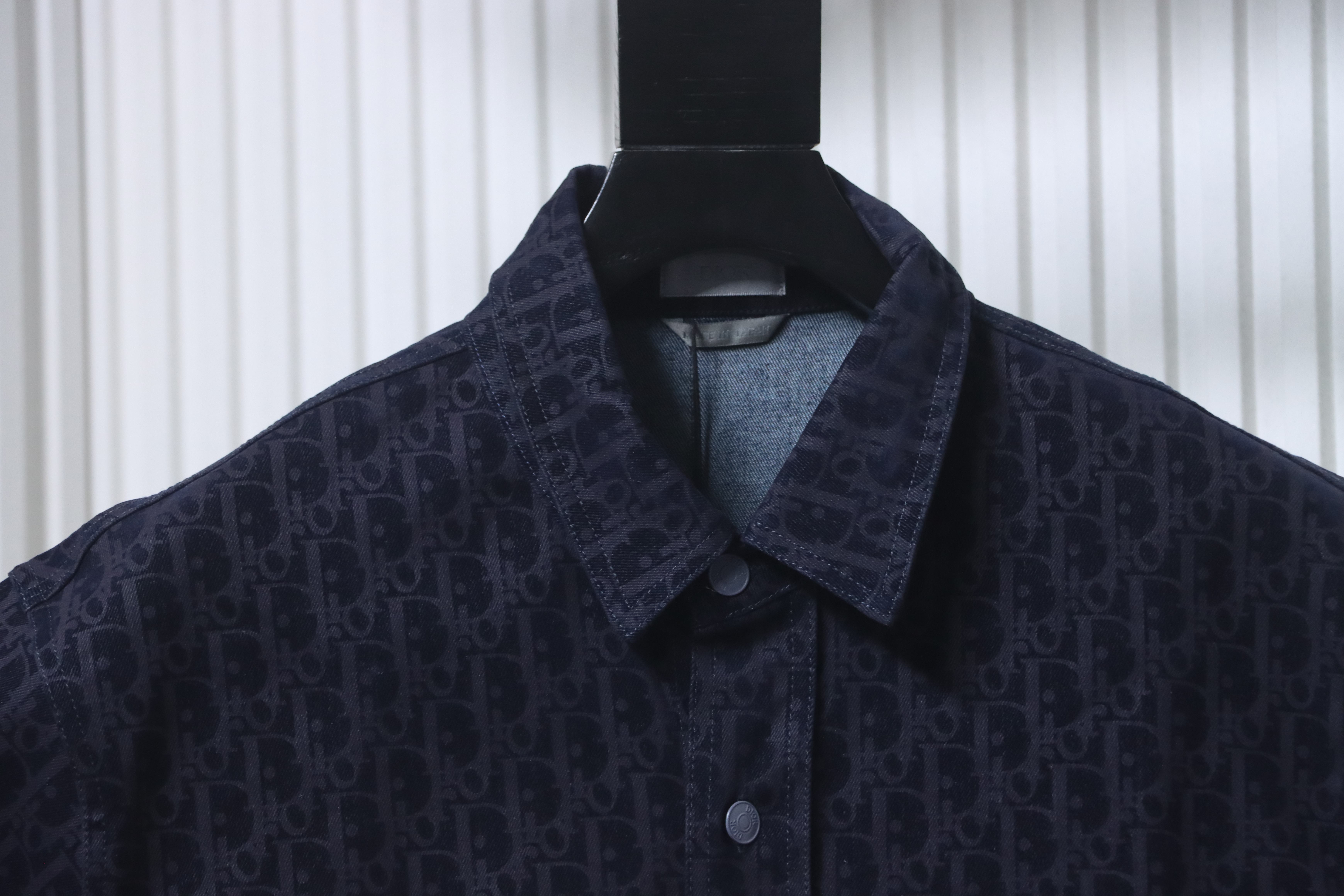 Dior 25SS Year of the Snake Limited Flocked Monogram Embroidered Set Denim Short Sleeve Shirt